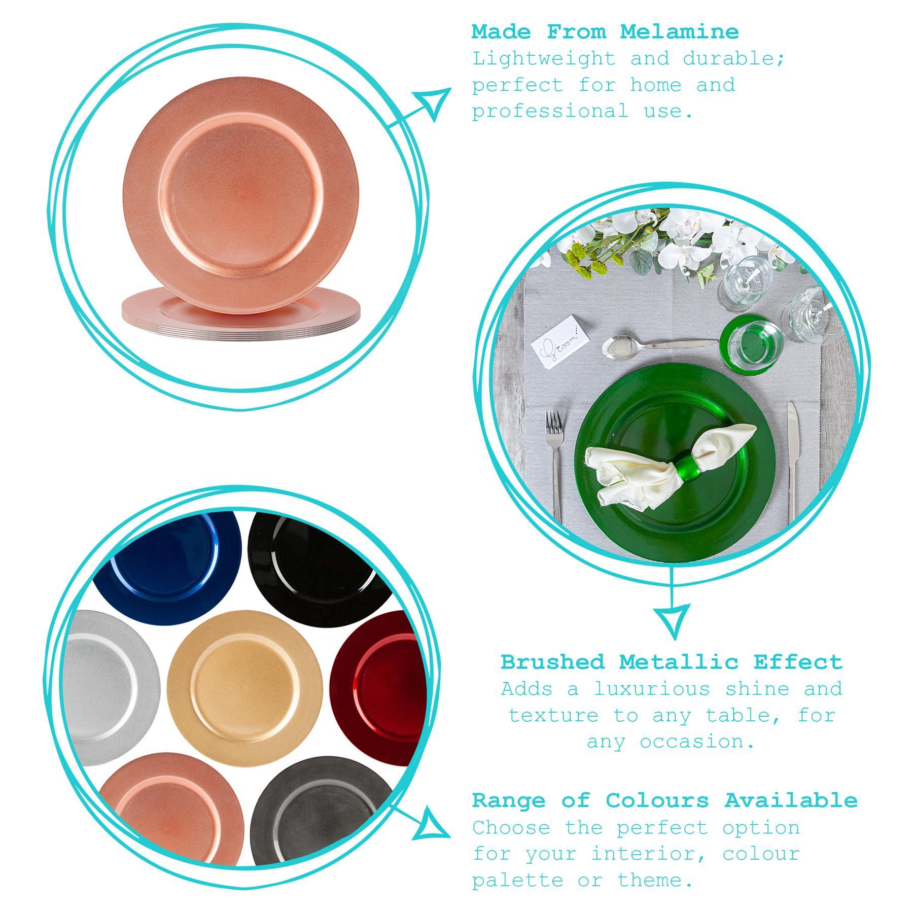 Metallic Charger Plate - 33cm - Rose Gold