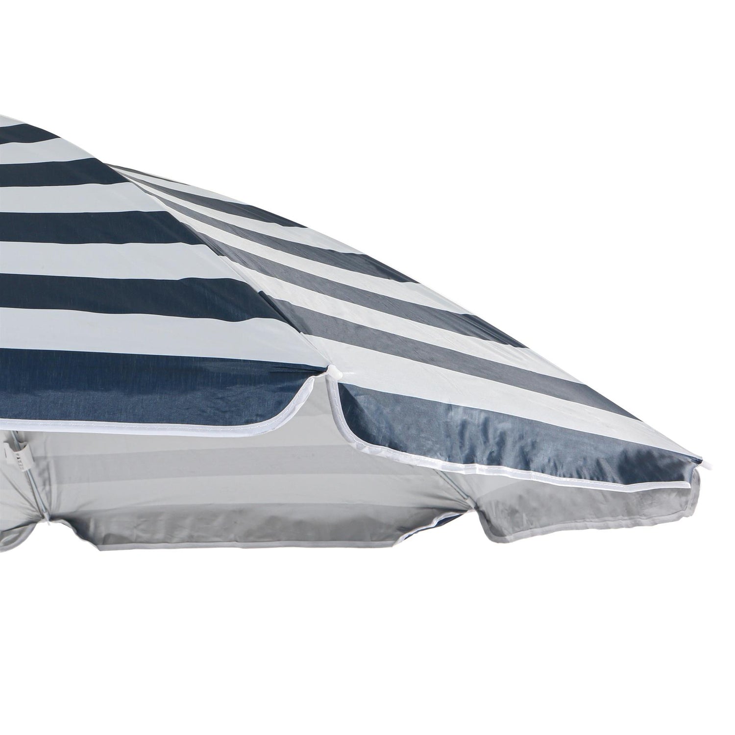 Metal Beach Parasol - 1.74 x 1.93m - Blue Stripe