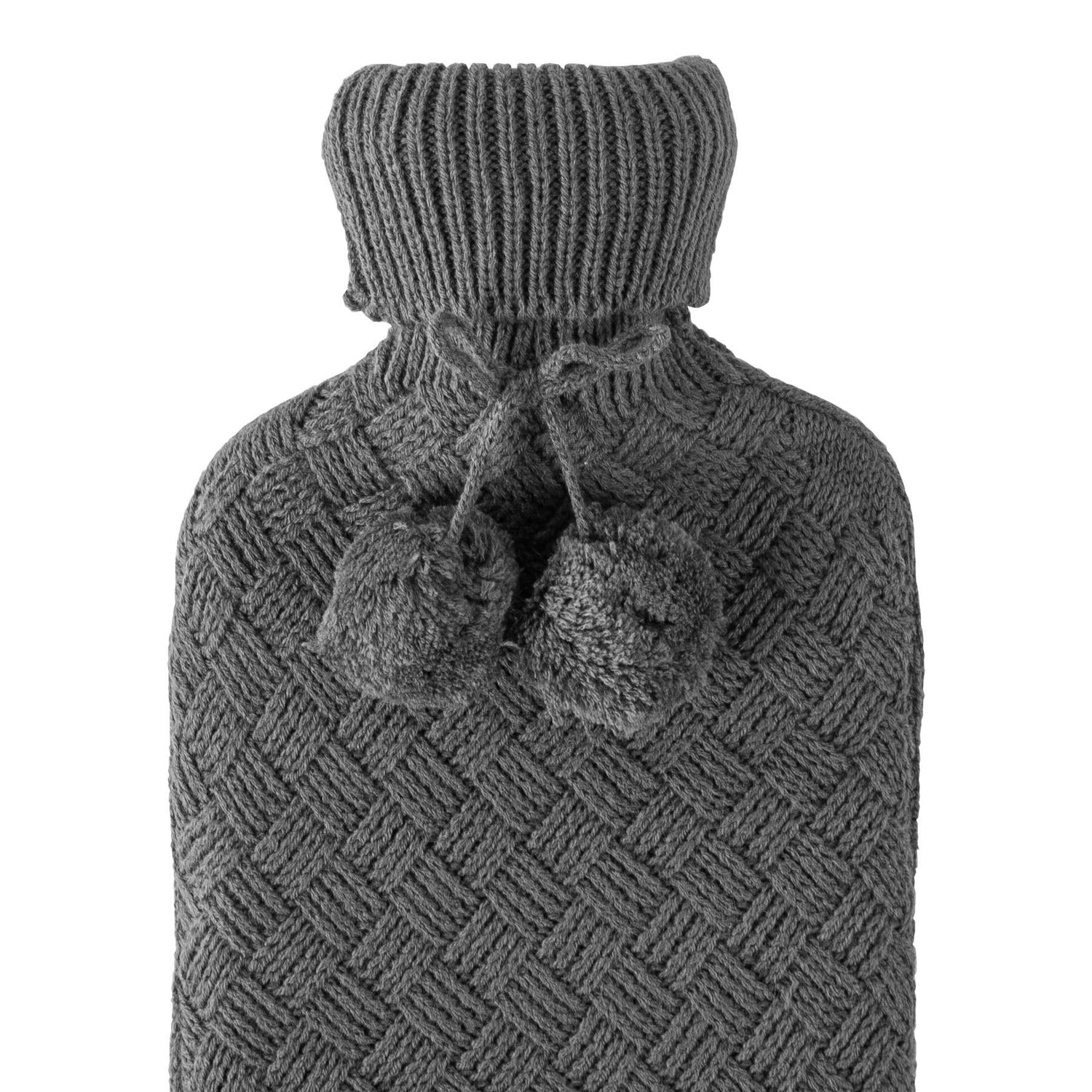 Nicola Spring Hot Water Bottle Cover - Knitted - Dark Grey