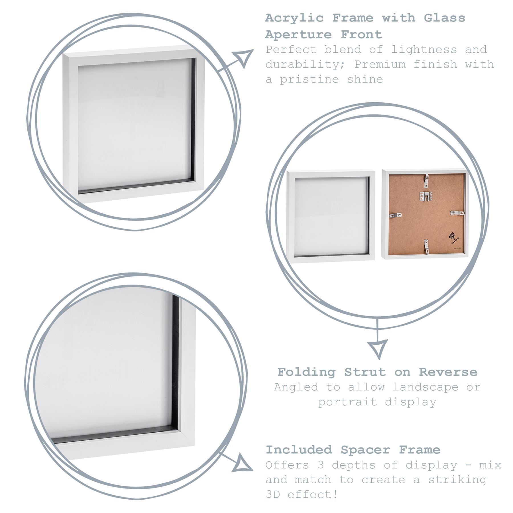 Nicola Spring Box Photo Frame - 20x20" - Grey