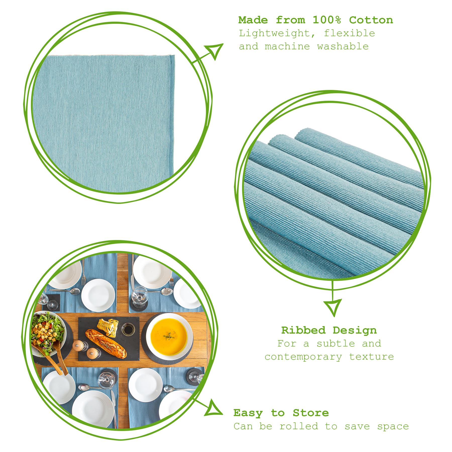 Ribbed Cotton Placemat - Olympic Blue