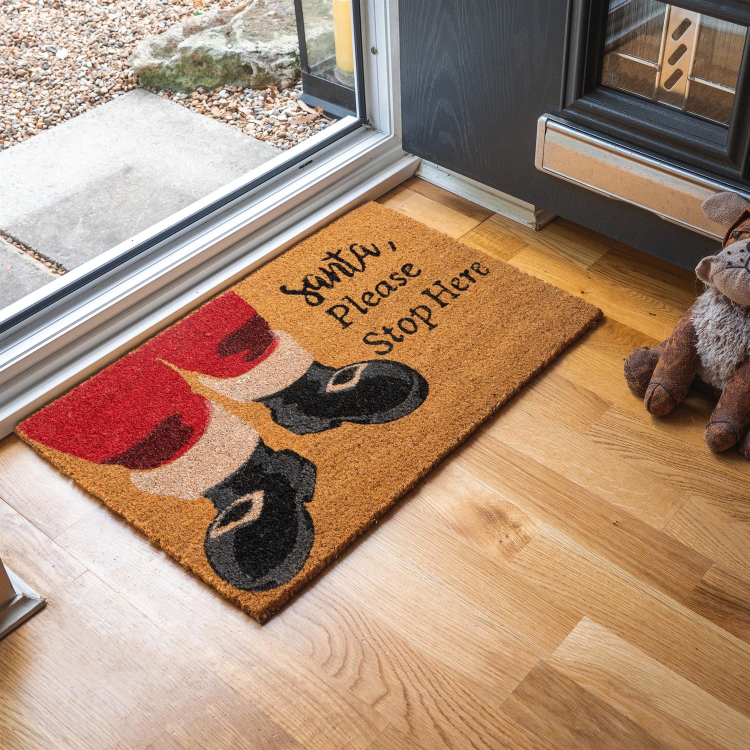 Nicola Spring Christmas Door Mat - 60 x 40cm - Santa Interior Doorstep