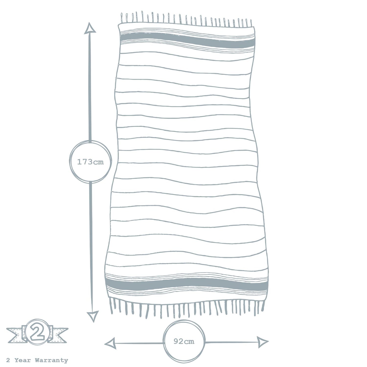 Nicola Spring 100% Turkish Cotton Beach Bath Towel - Aqua
