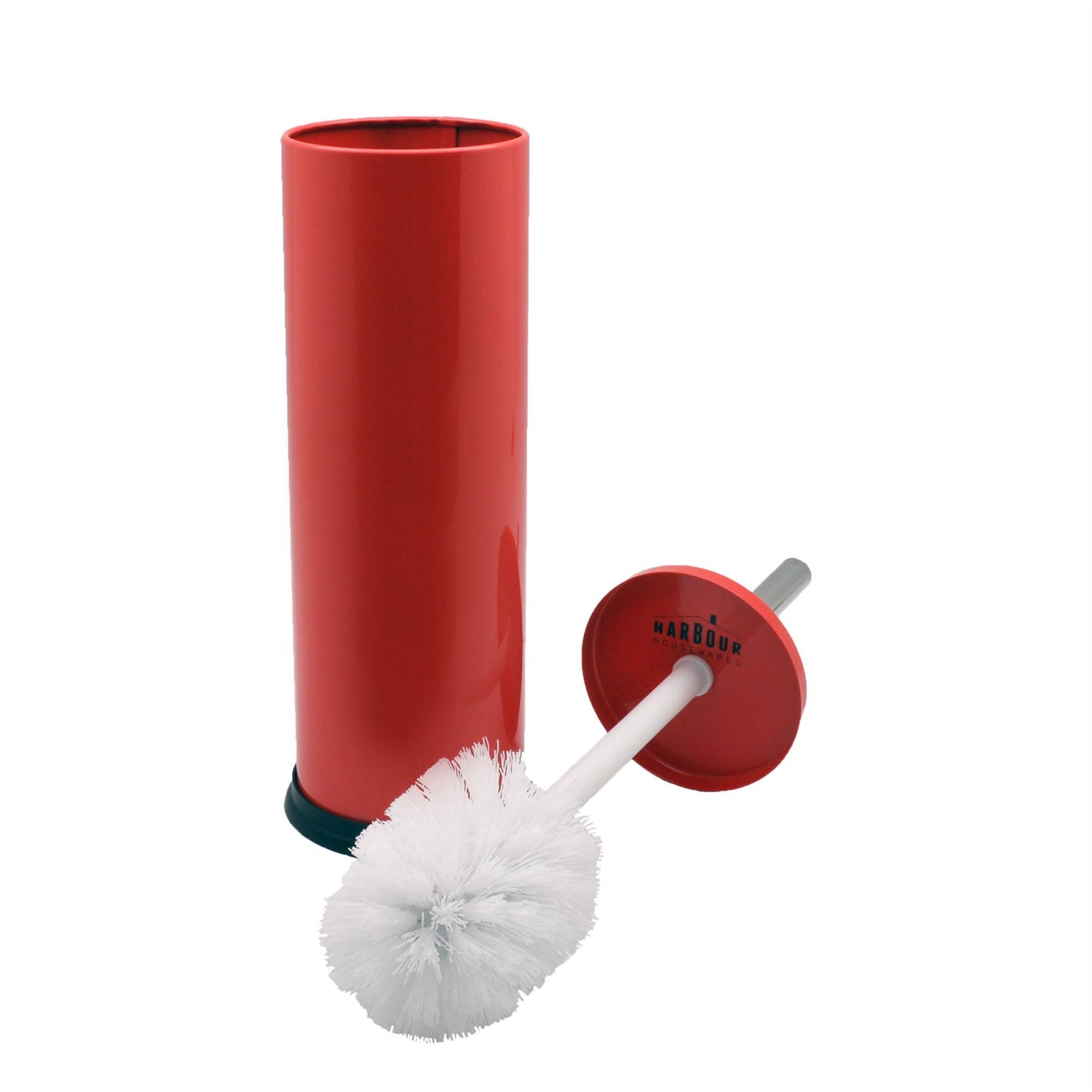 Harbour Housewares Bathroom Toilet Brush & Holder Set - Red