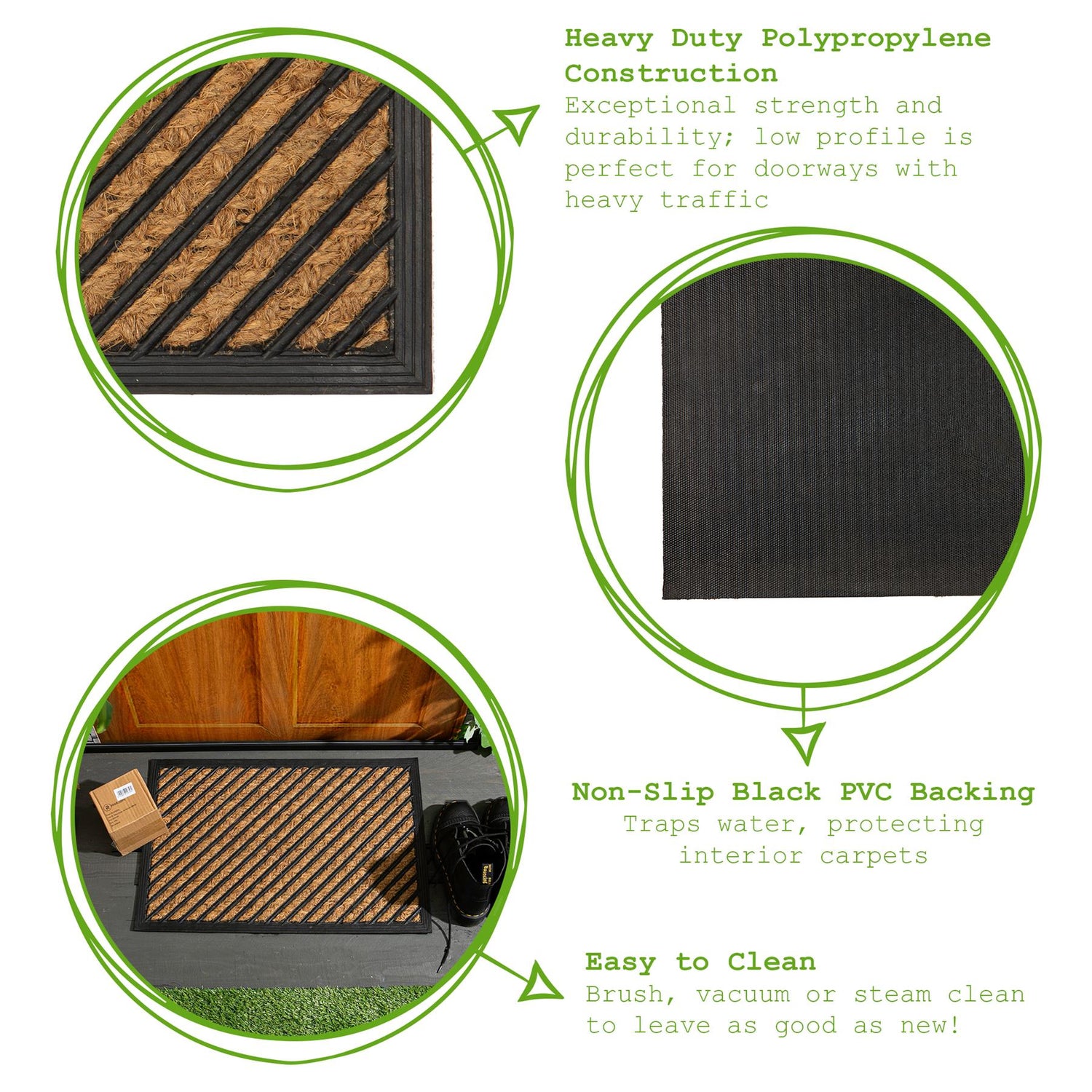 Heavy Duty Door Mat - 60 x 40cm - Diagonal