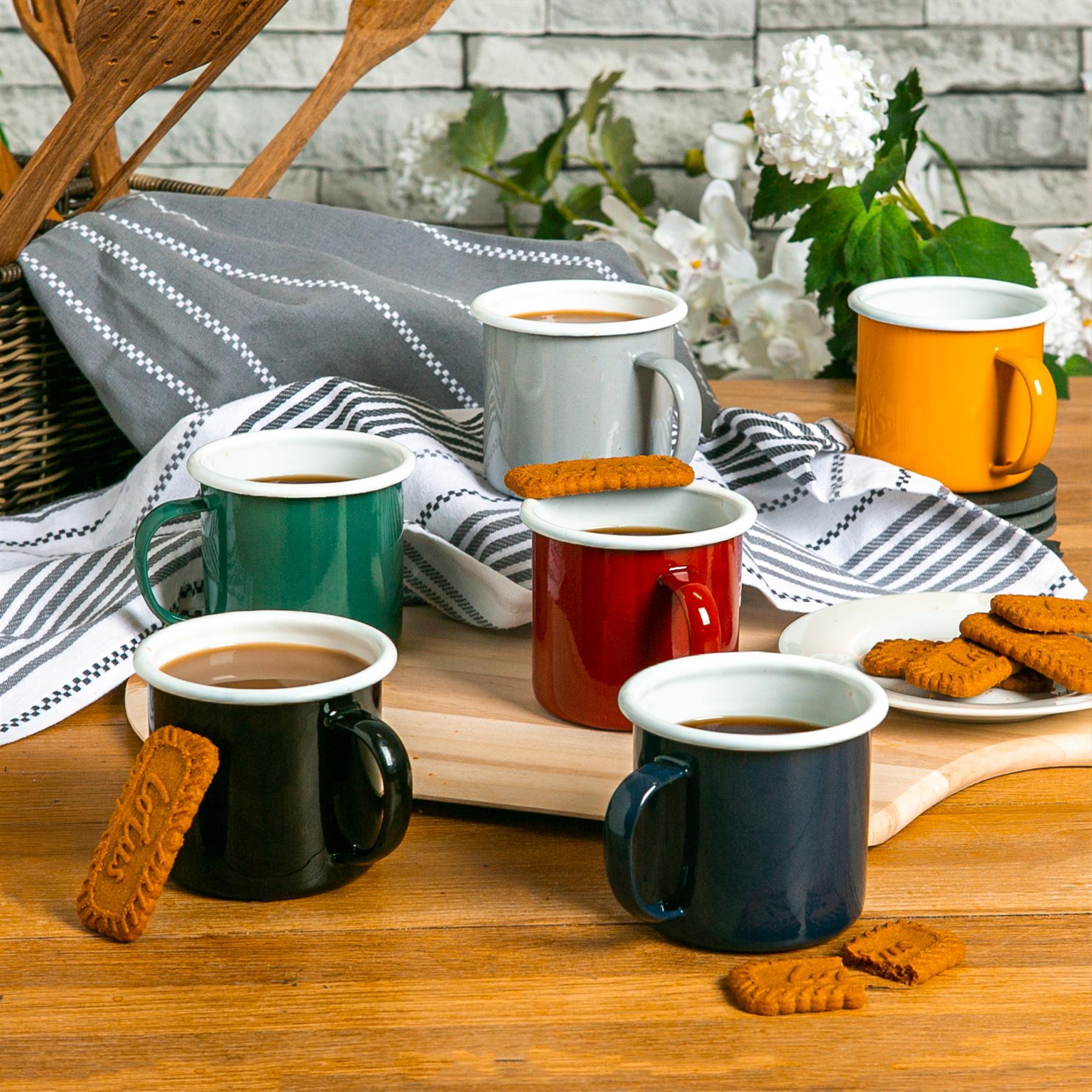 Coloured Enamel Mug - 375ml - Green