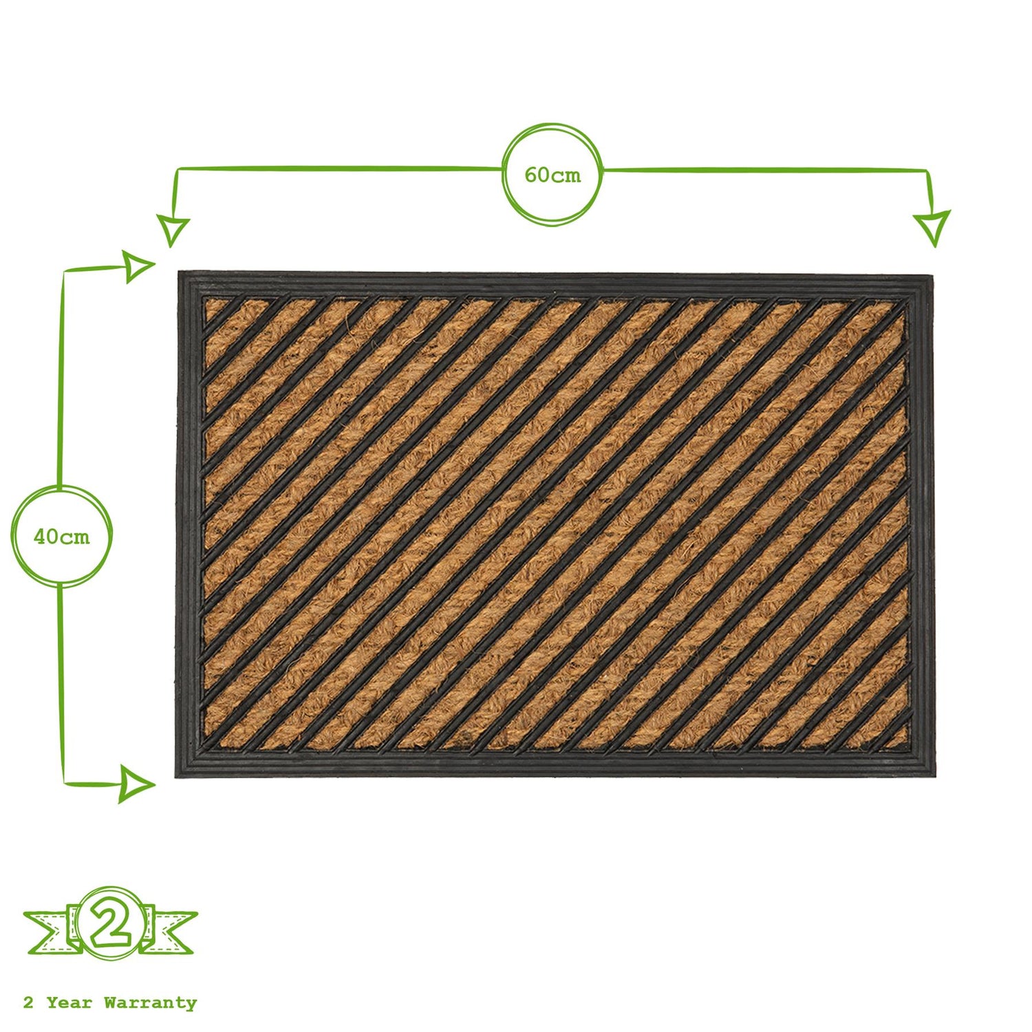 Heavy Duty Door Mat - 60 x 40cm - Diagonal