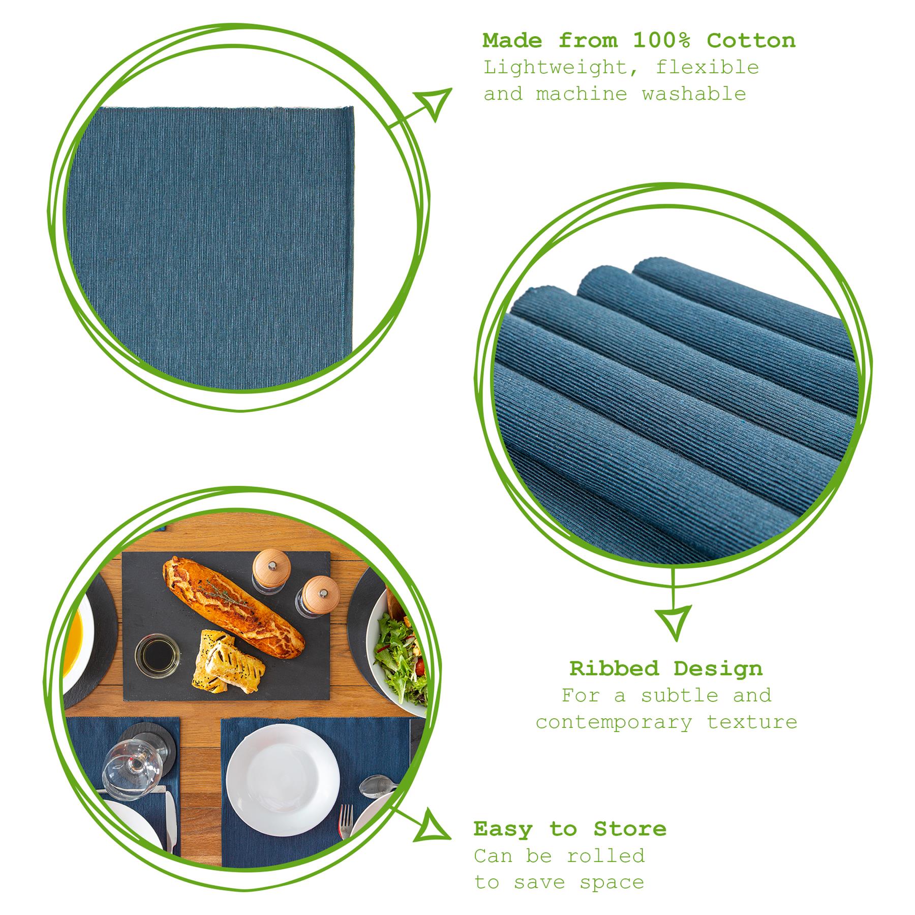 Ribbed Cotton Placemat - Denim