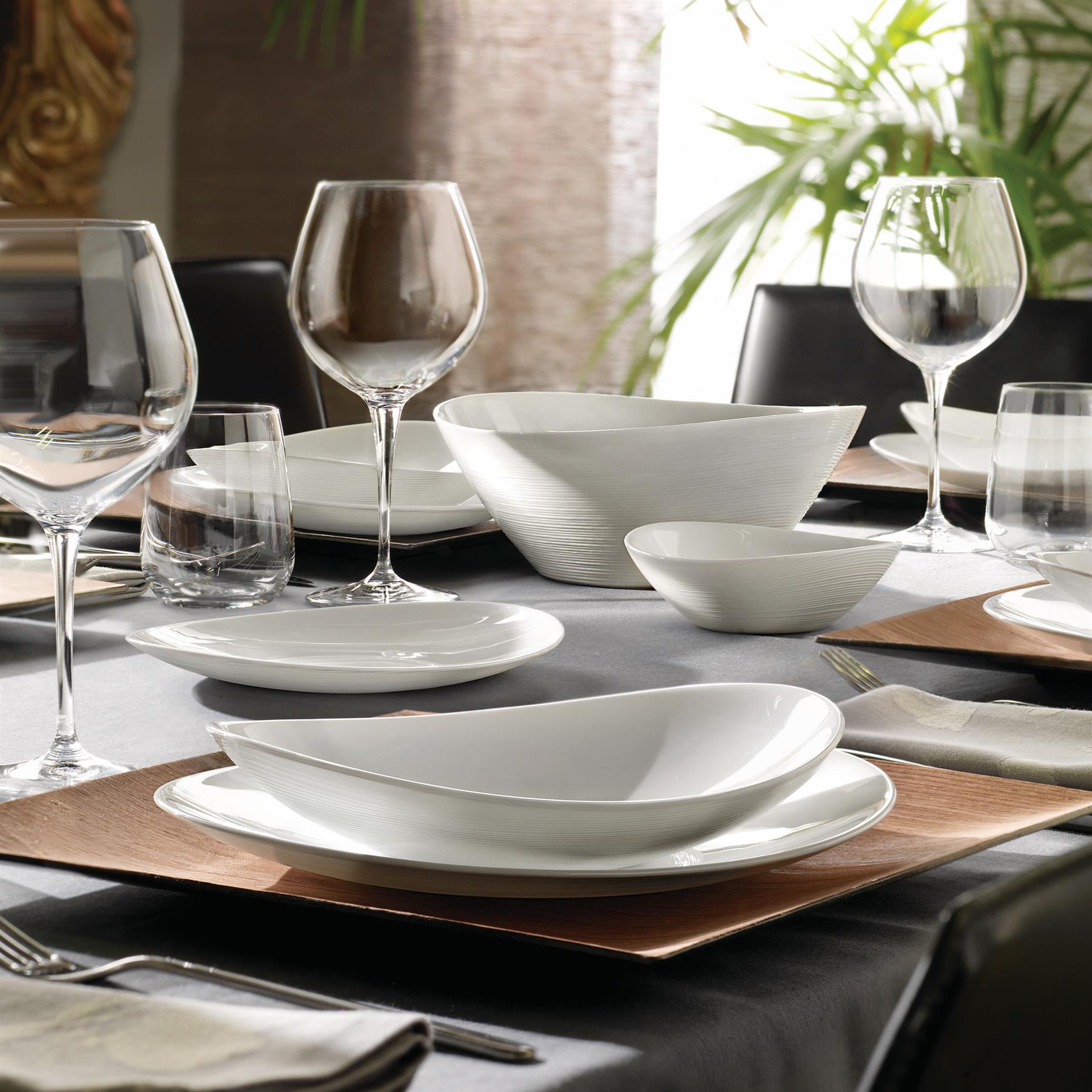 White 32cm Prometeo Oval Glass Steak Plate