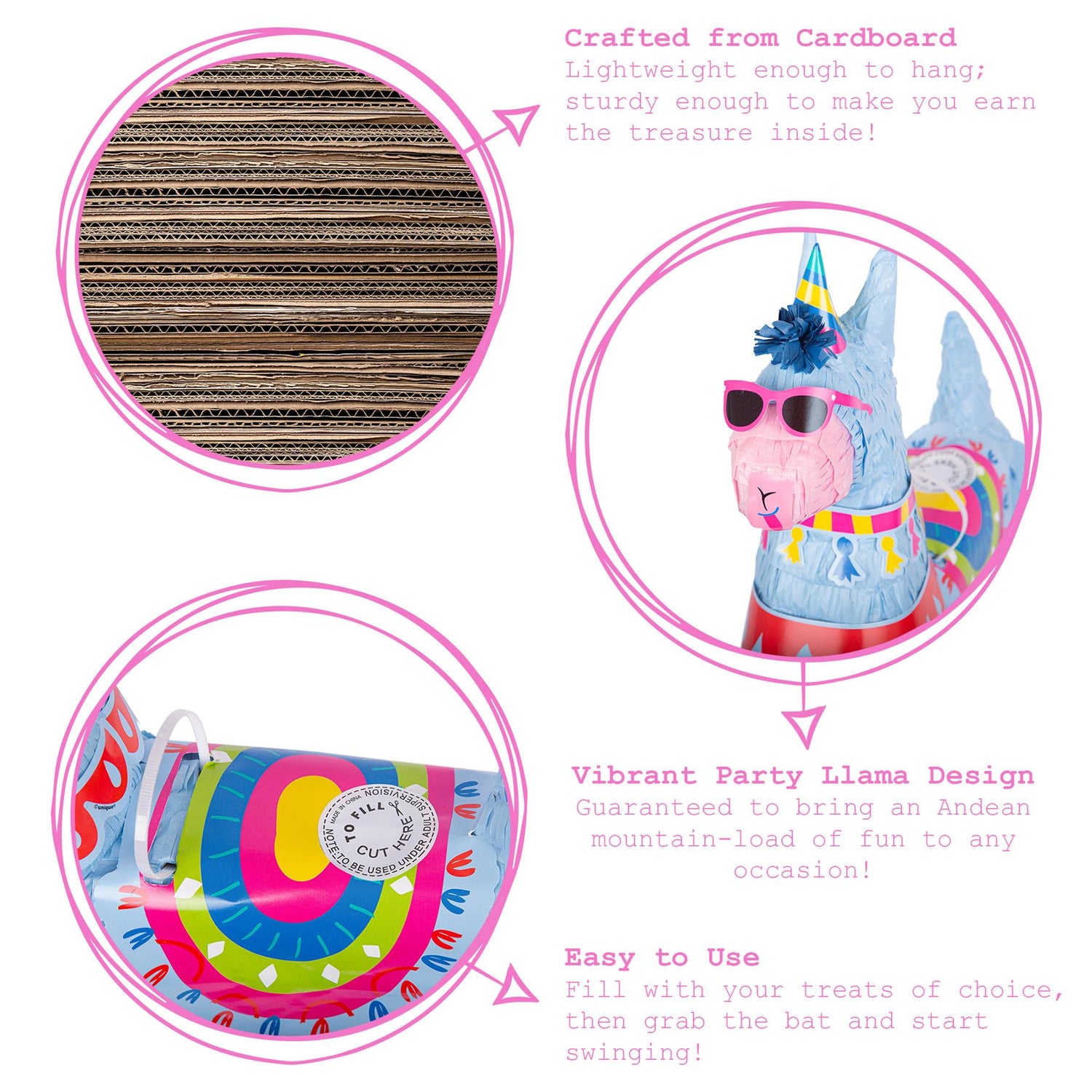 2pc Llama Pinata Set with Blindfold