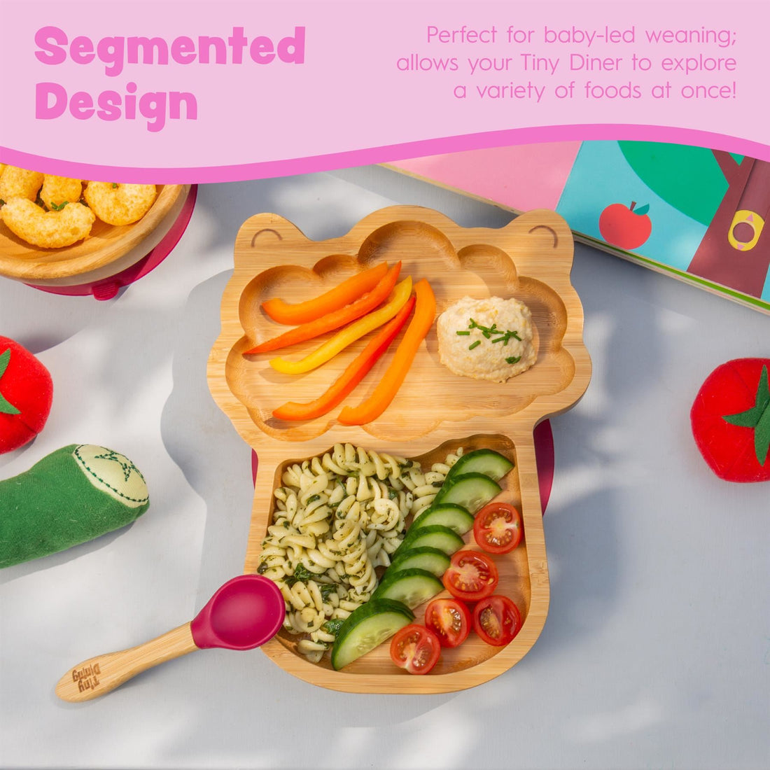 Beige Llama Bamboo Suction Plate