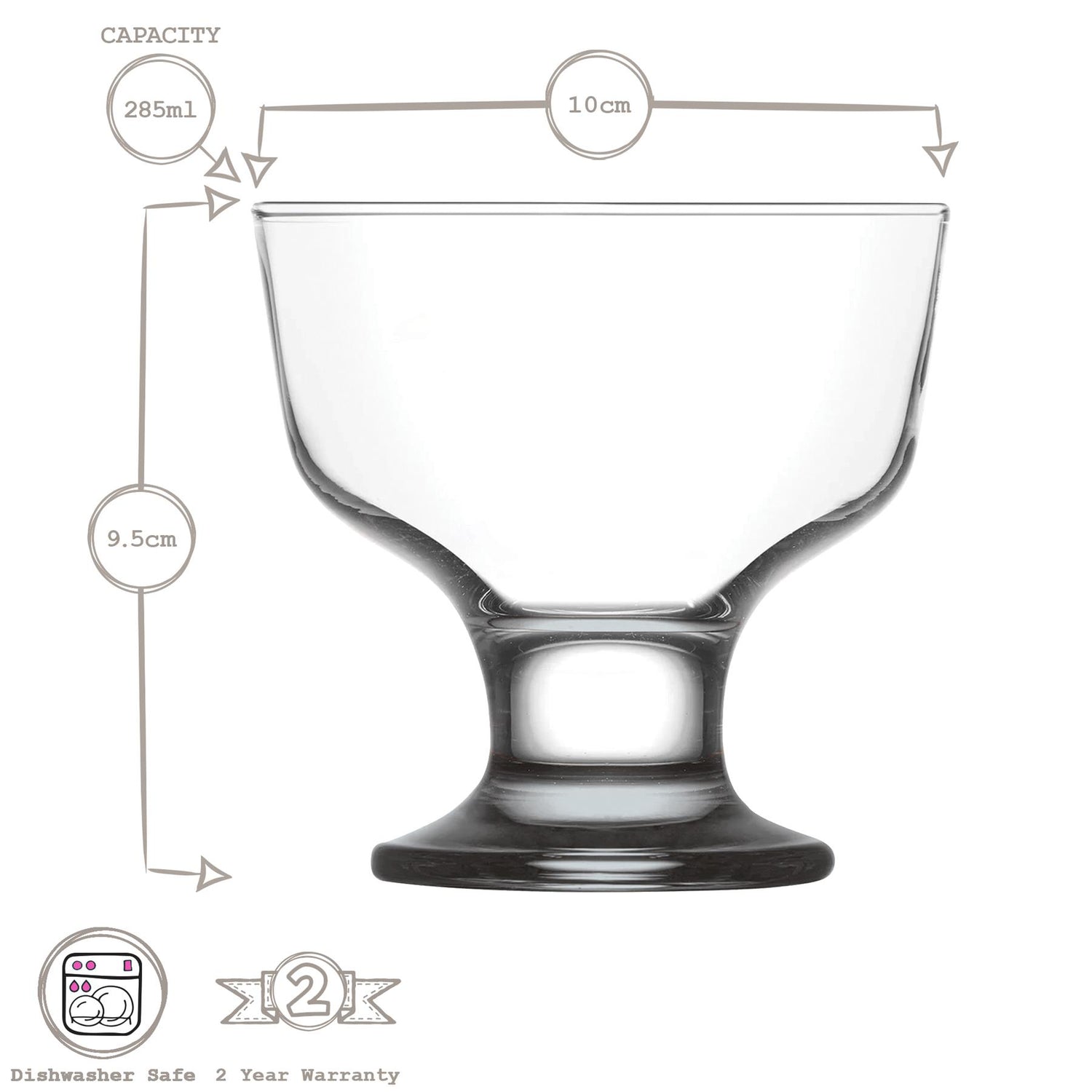 285ml Destina Glass Ice Cream Bowl