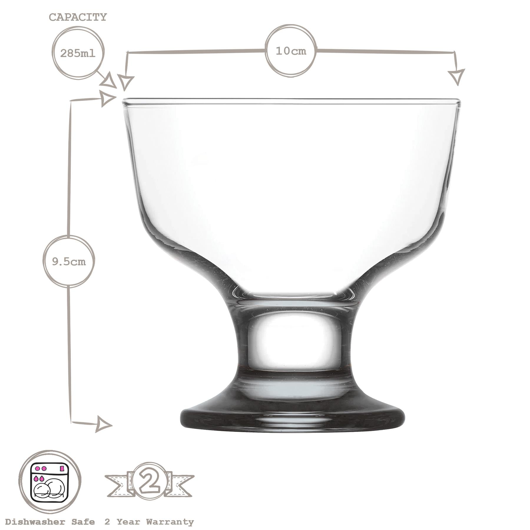 285ml Destina Glass Ice Cream Bowl