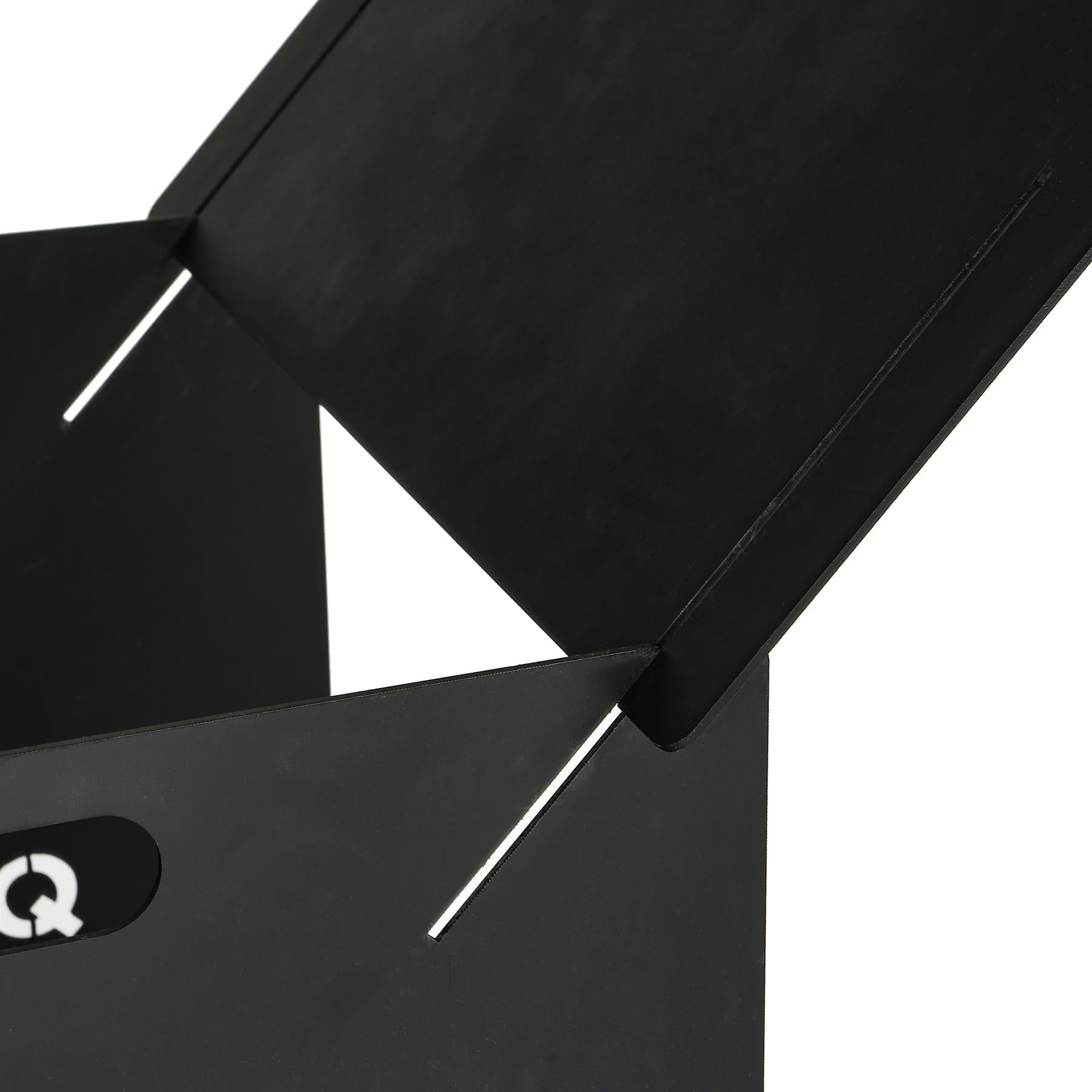 Portable Flat Pack Fire Pit - 40 x 46 x 30cm - Black