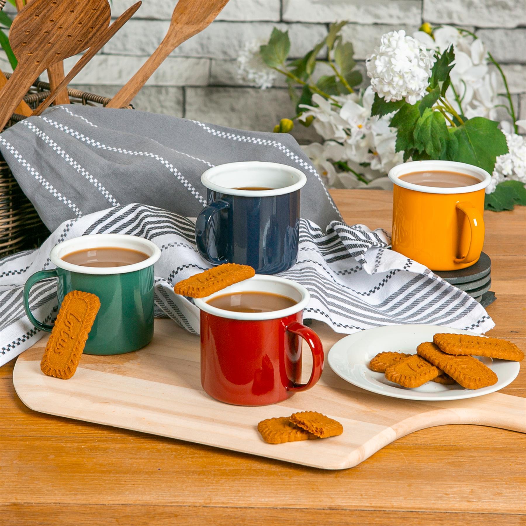 Coloured Enamel Mug - 375ml - Green