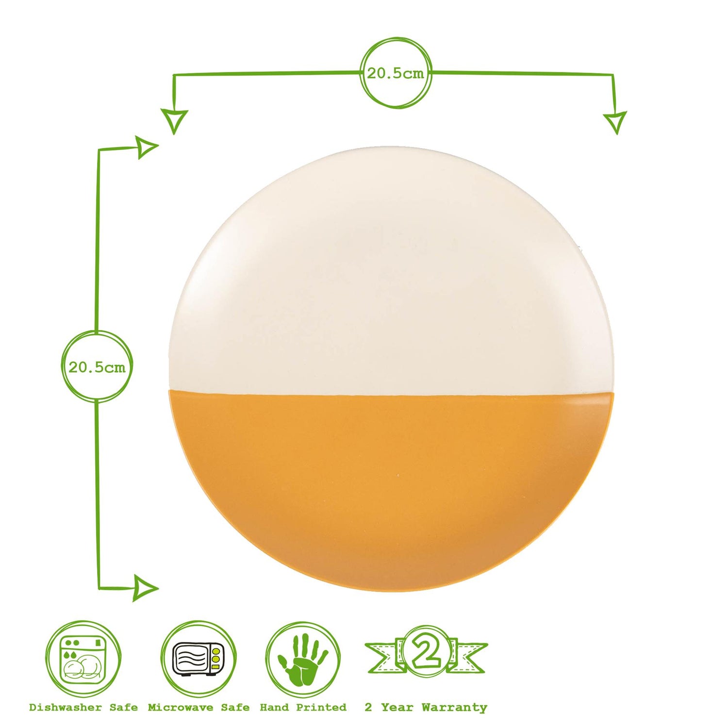 Dipped Stoneware Side Plate - 20.5cm - Mustard