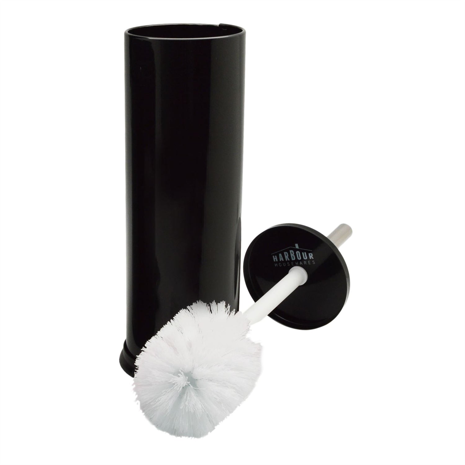 Harbour Housewares Bathroom Toilet Brush & Holder Set - Black