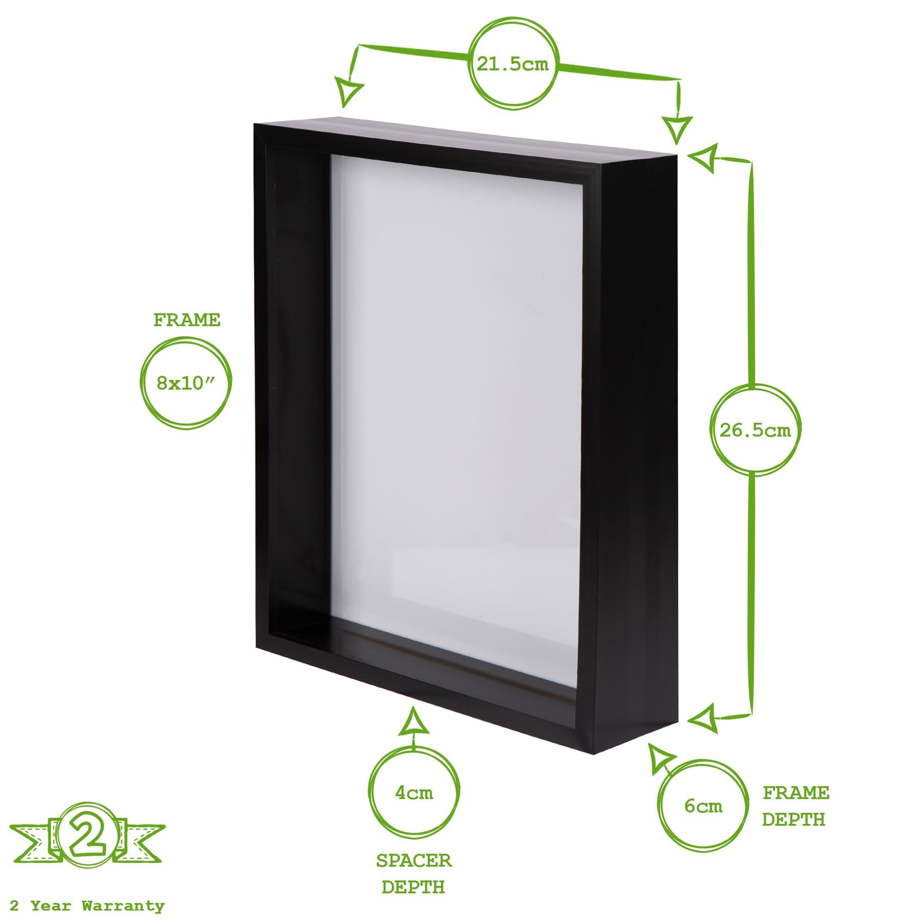 8" x 10" 3D Deep Box Photo Frame - Black