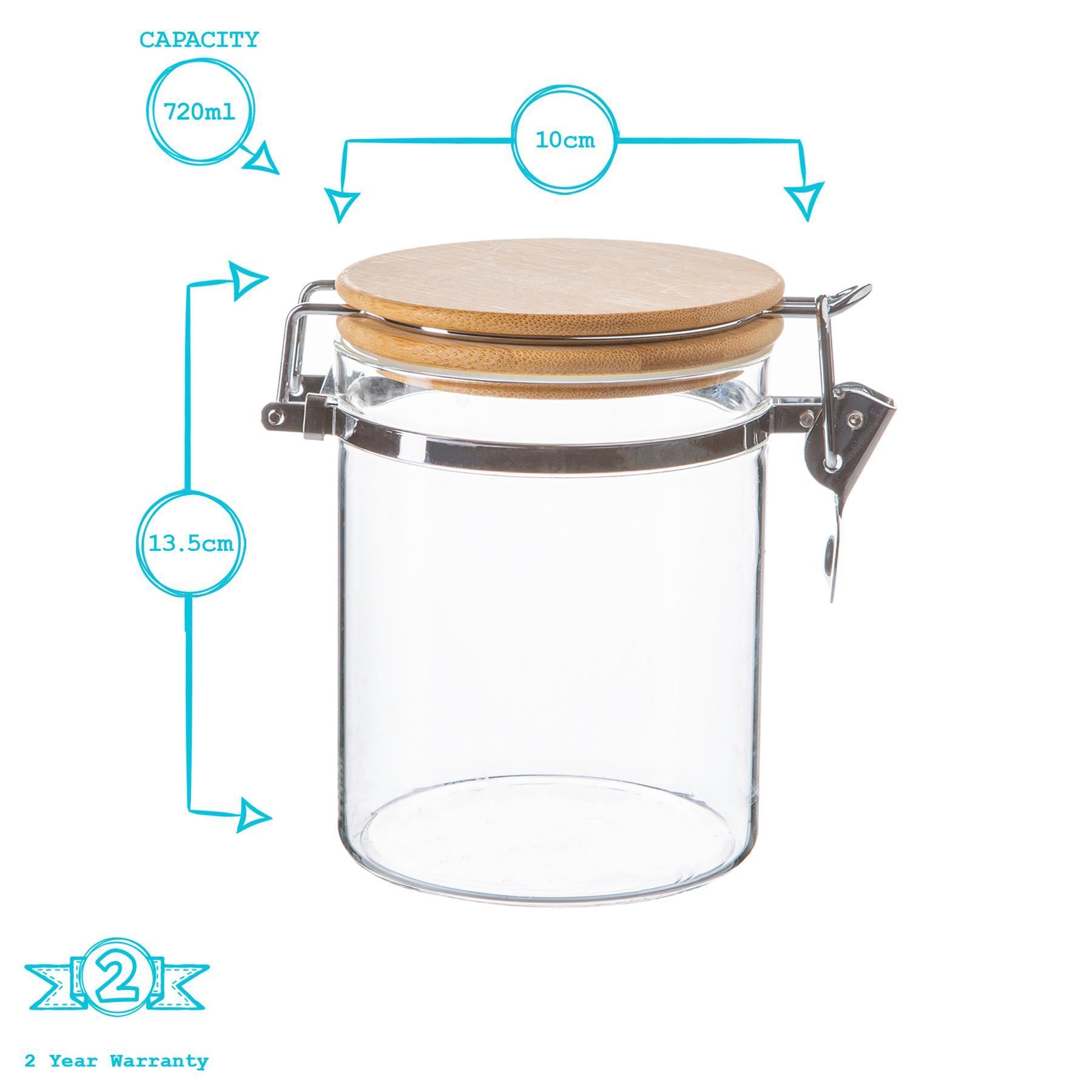 Glass Storage Jar with Wooden Clip Lid - 720ml