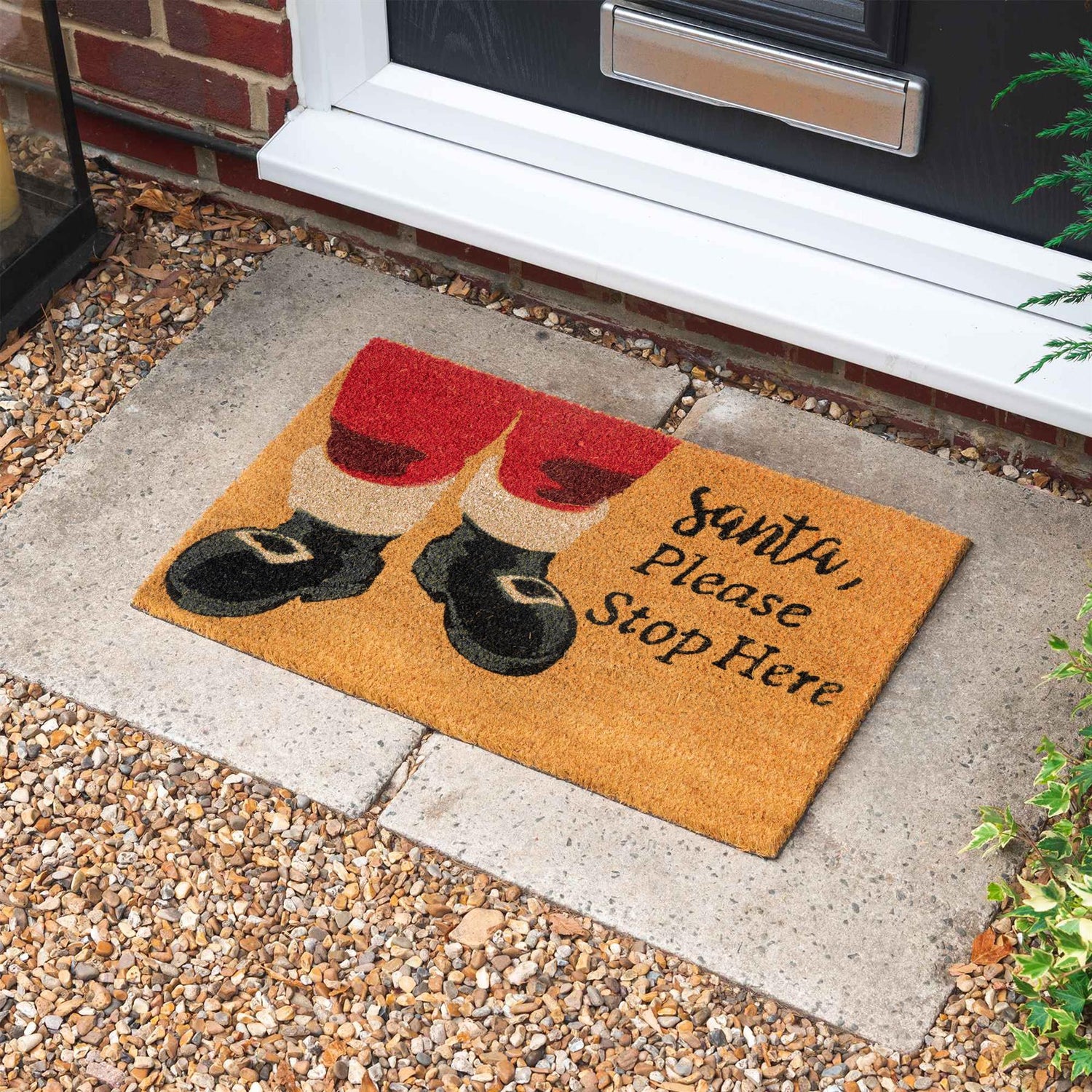 Nicola Spring Christmas Door Mat - 60 x 40cm - Santa Exterior Doorstep