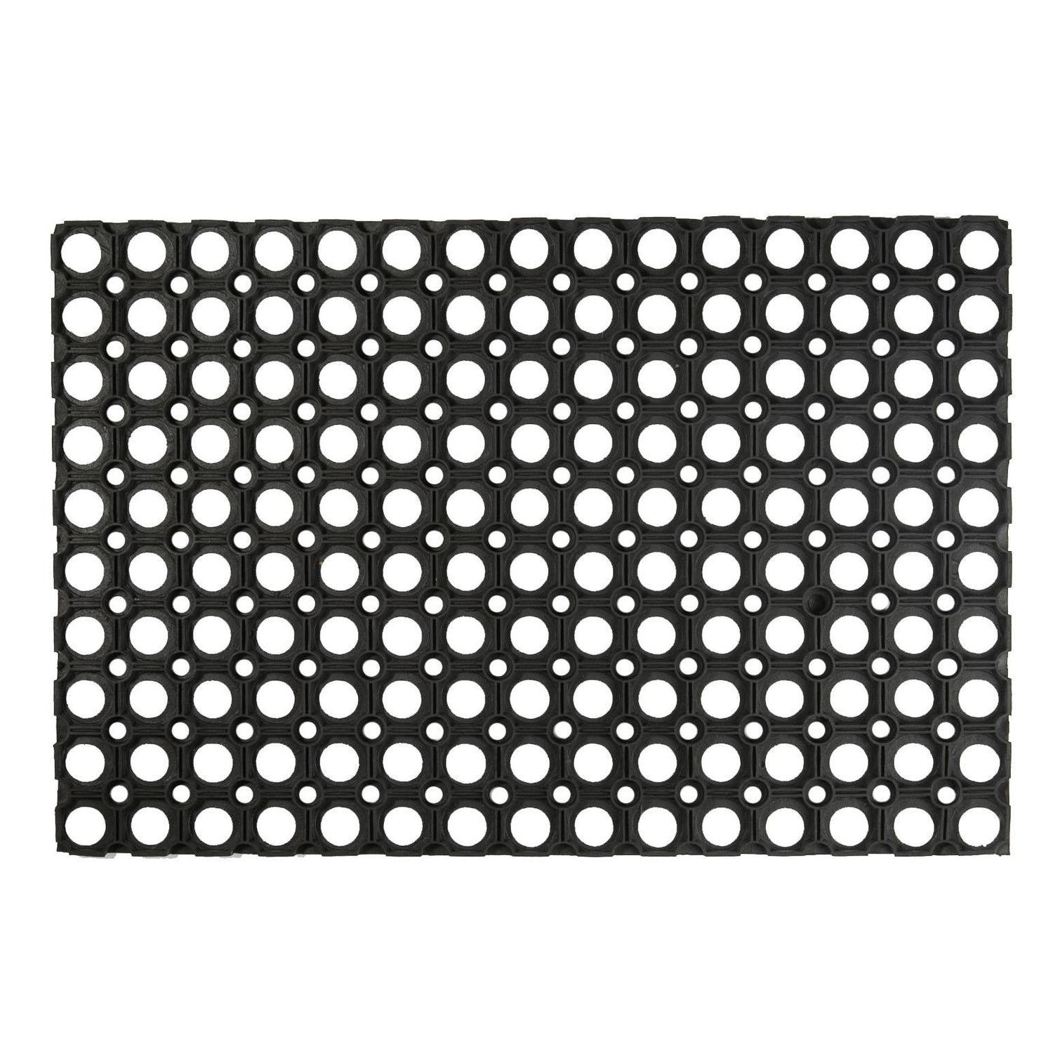 Nicola Spring Heavy Duty Rubber Door Mat - 60 x 40cm - Black