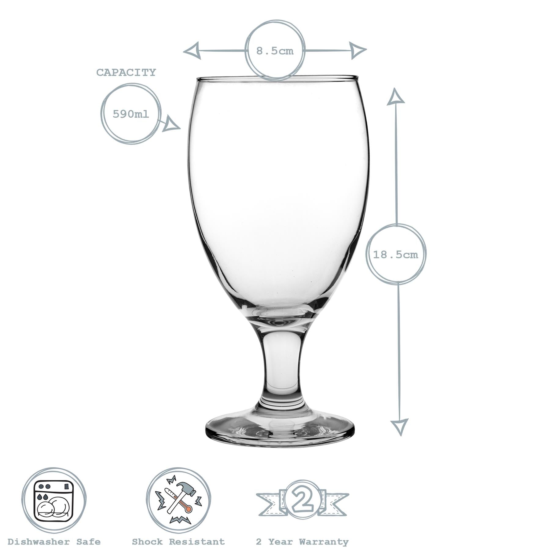 LAV Empire Classic Snifter Beer Glass - Clear - 590ml