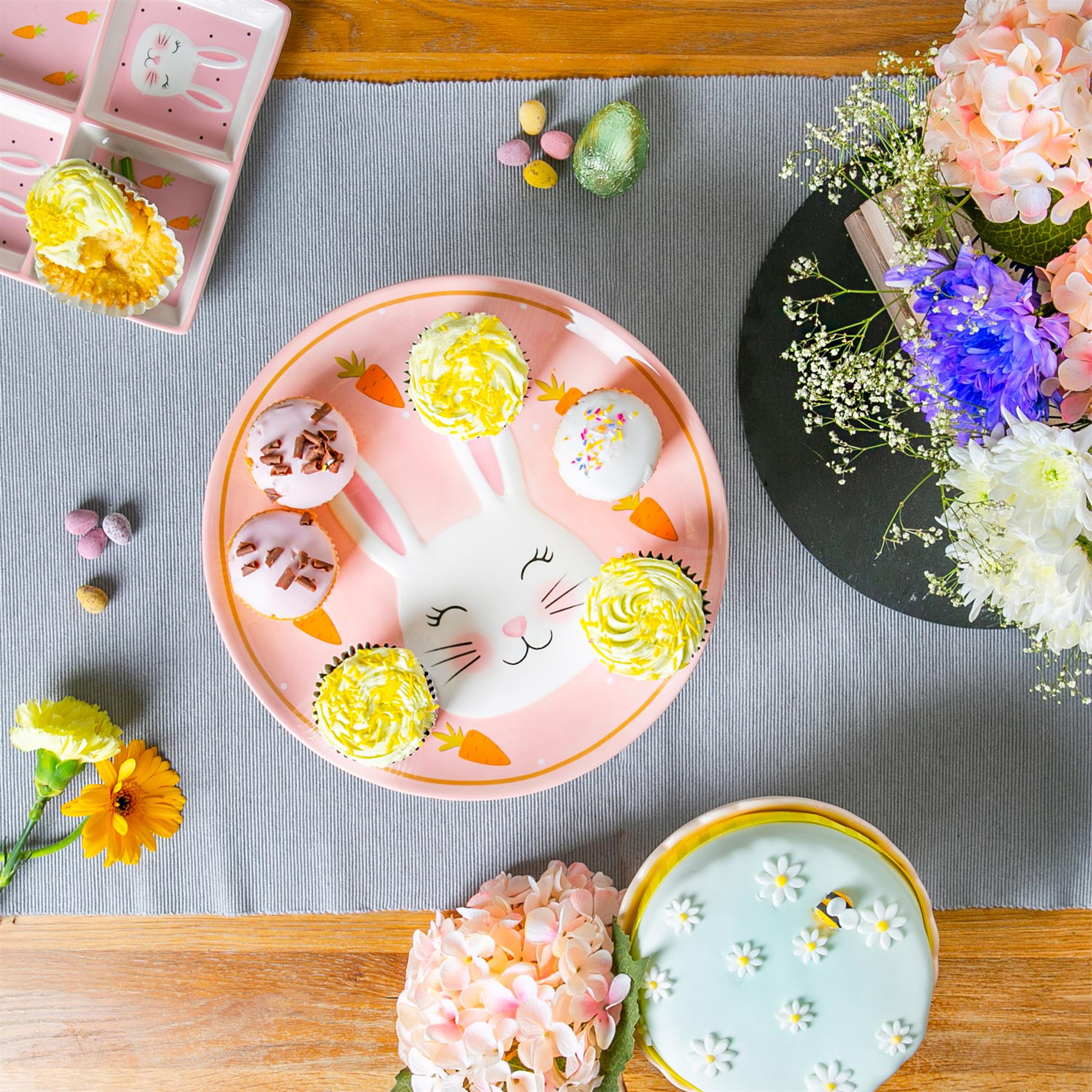 Pink Bunny Cake Stand - 27cm - Pink