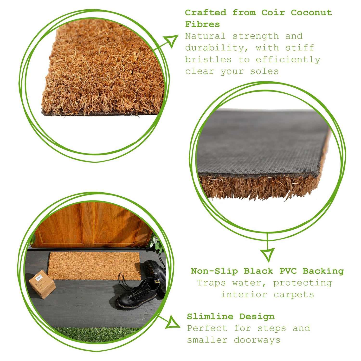Coir Step Mat - 60 x 20cm - Plain