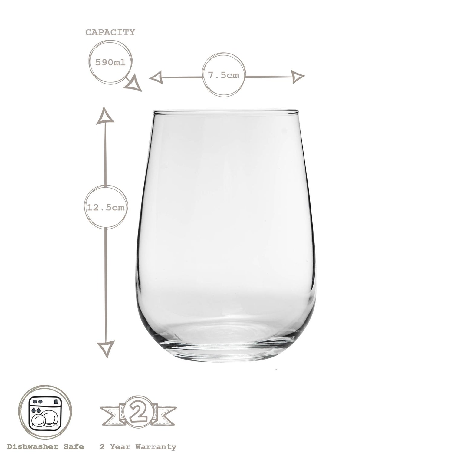 590ml Gaia Extra Large Stemless Wine Glass