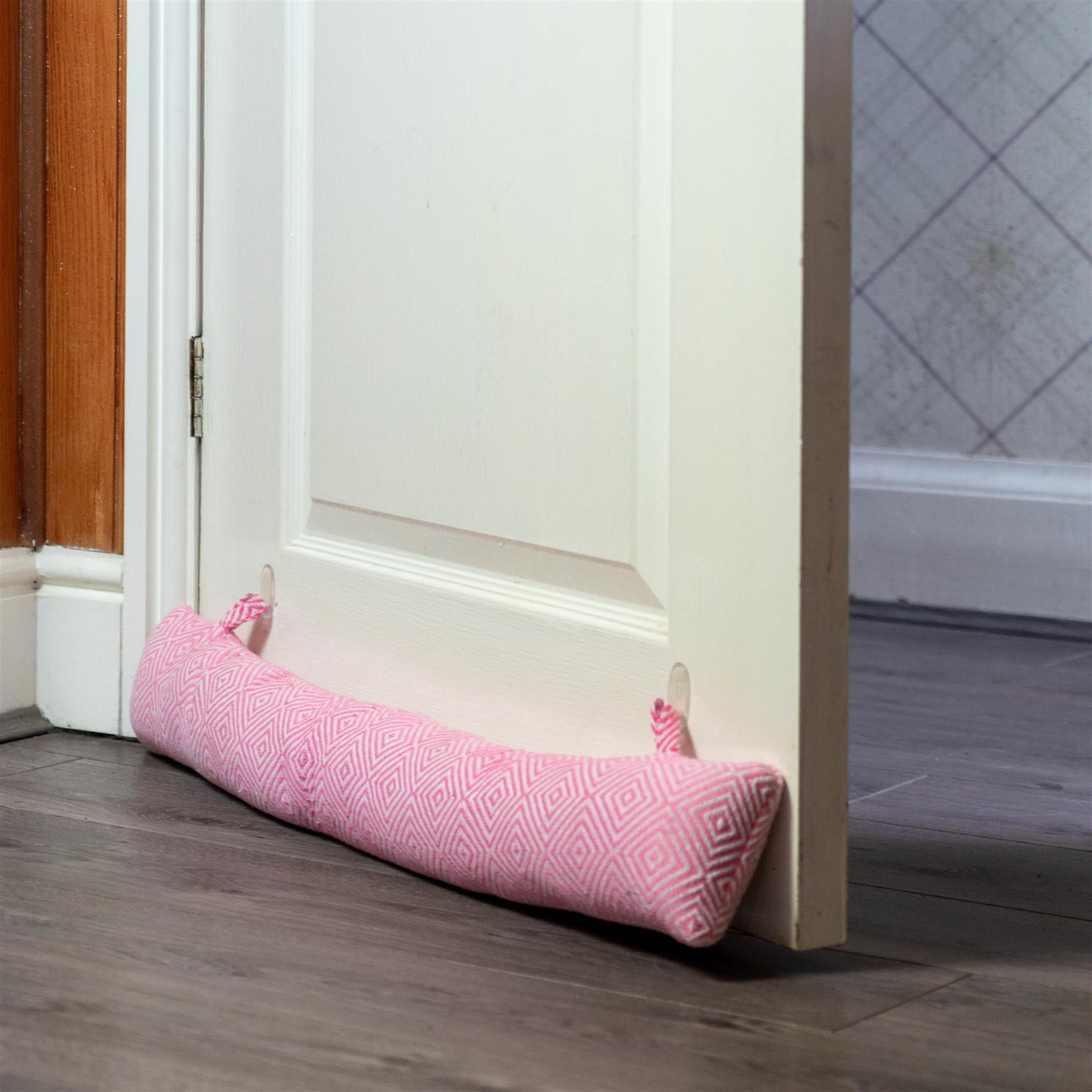 Nicola Spring Decorative Draught Excluder Pink 80cm Interior Door Lifestyle