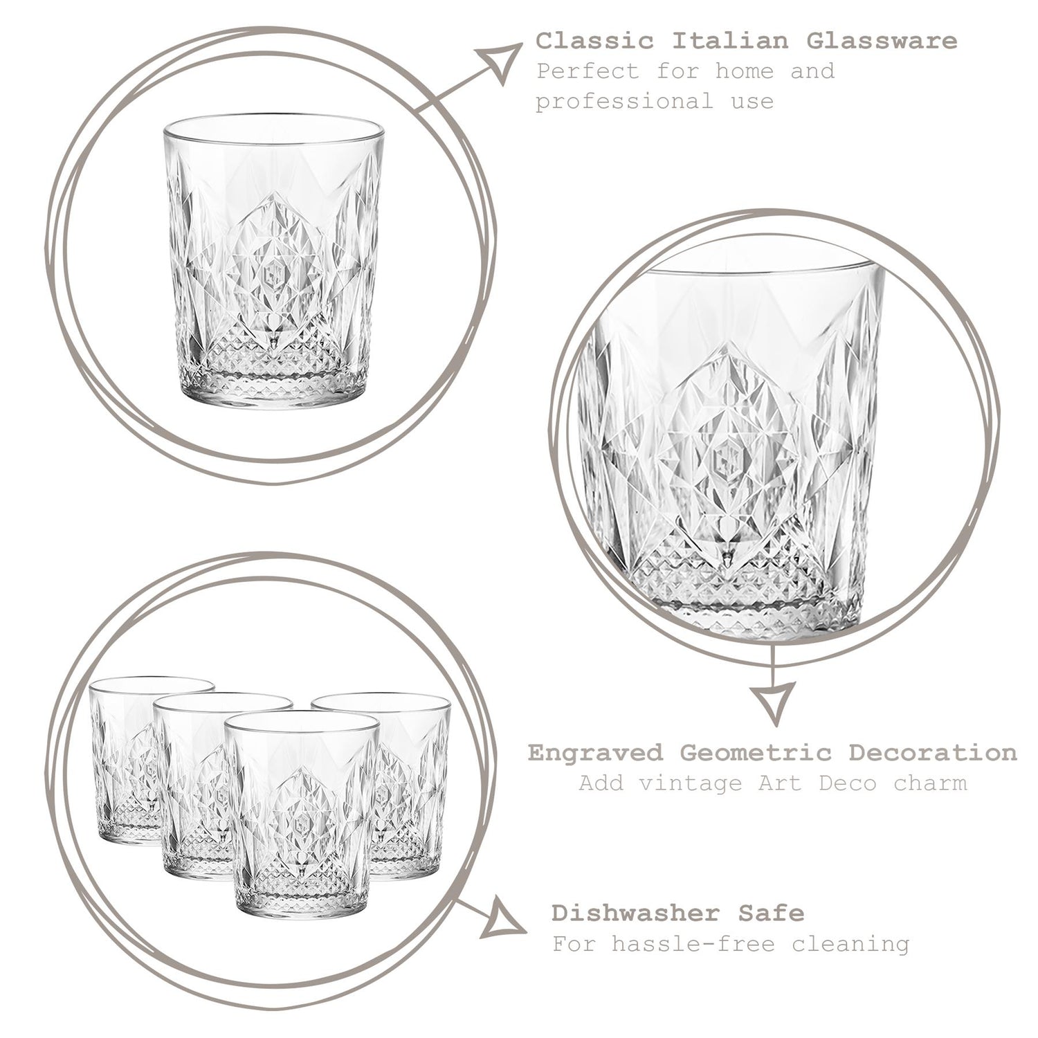 Bartender Stone Double Old Fashioned Glass - 390ml