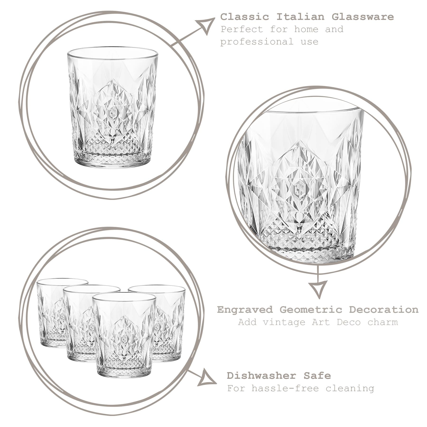 Bartender Stone Double Old Fashioned Glass - 390ml