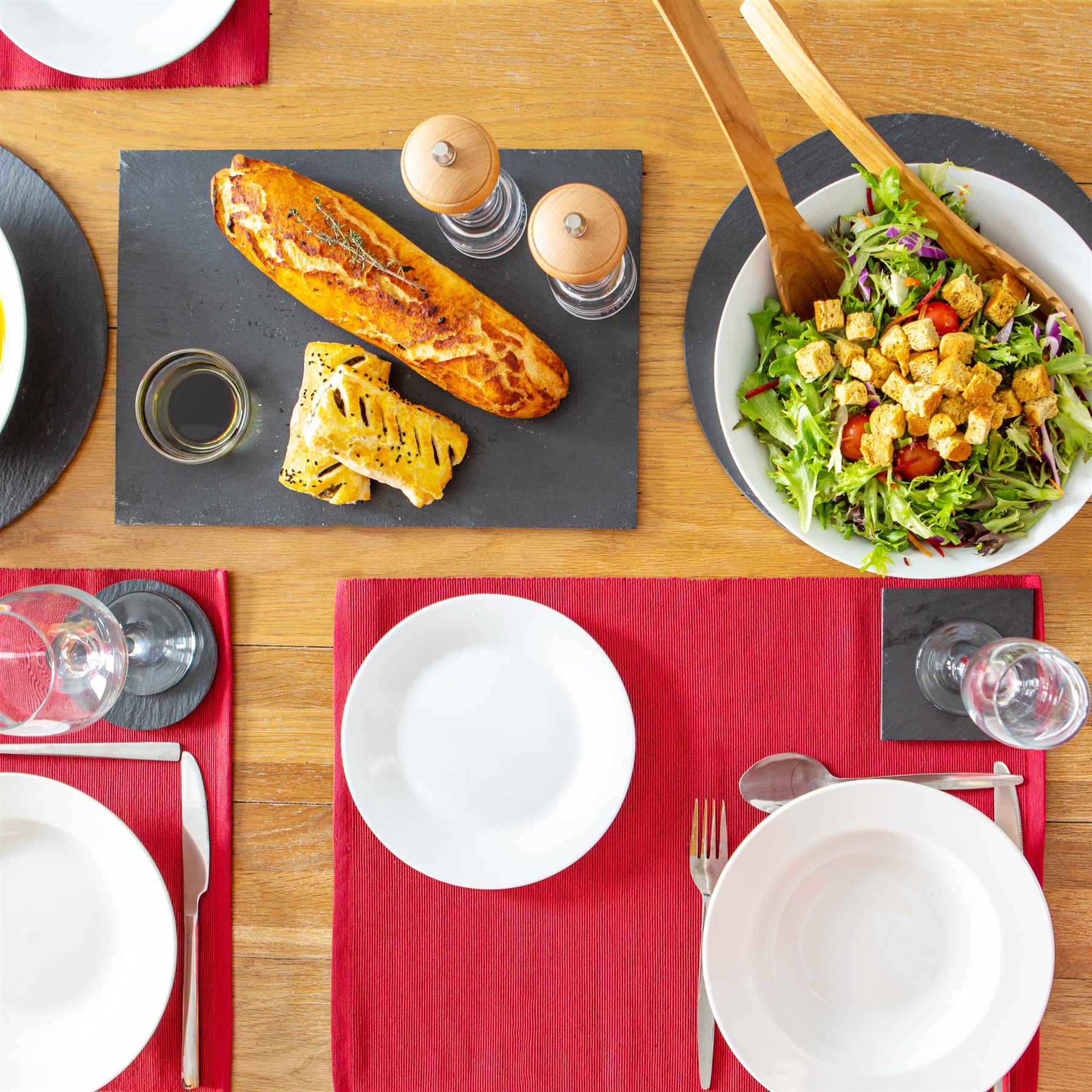 Ribbed Cotton Placemat - Red
