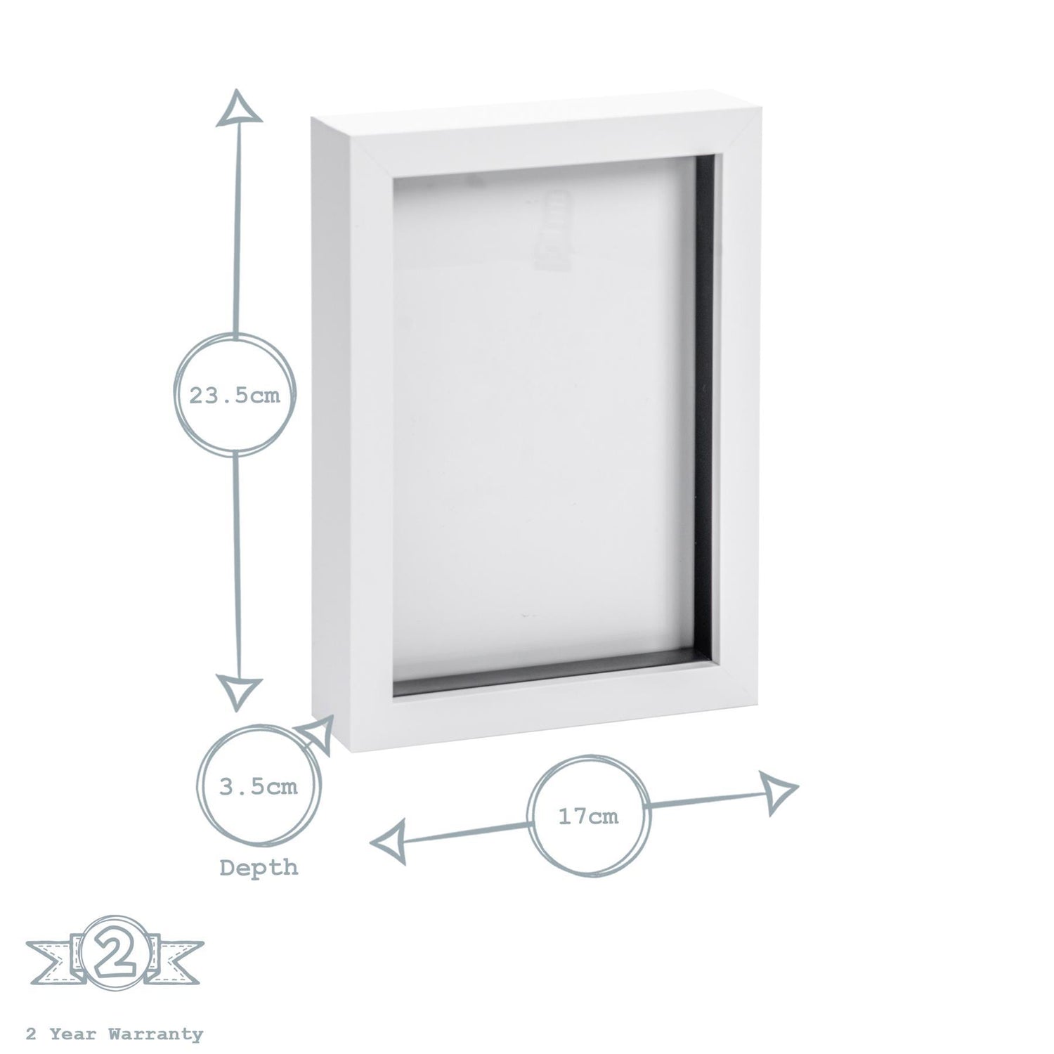 Nicola Spring Acrylic Box Photo Frame - White - 6 x 8 (A5)