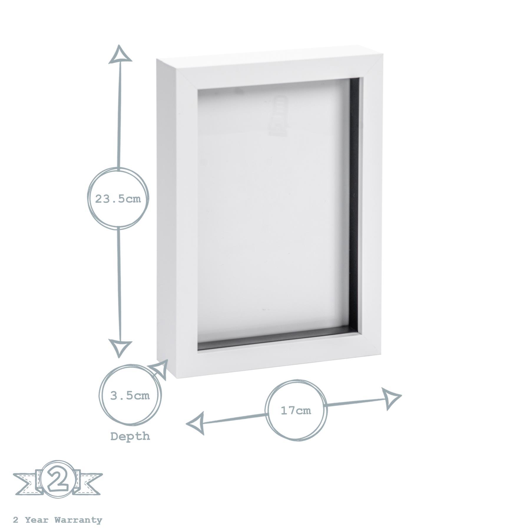 Nicola Spring Acrylic Box Photo Frame - White - 6 x 8 (A5)