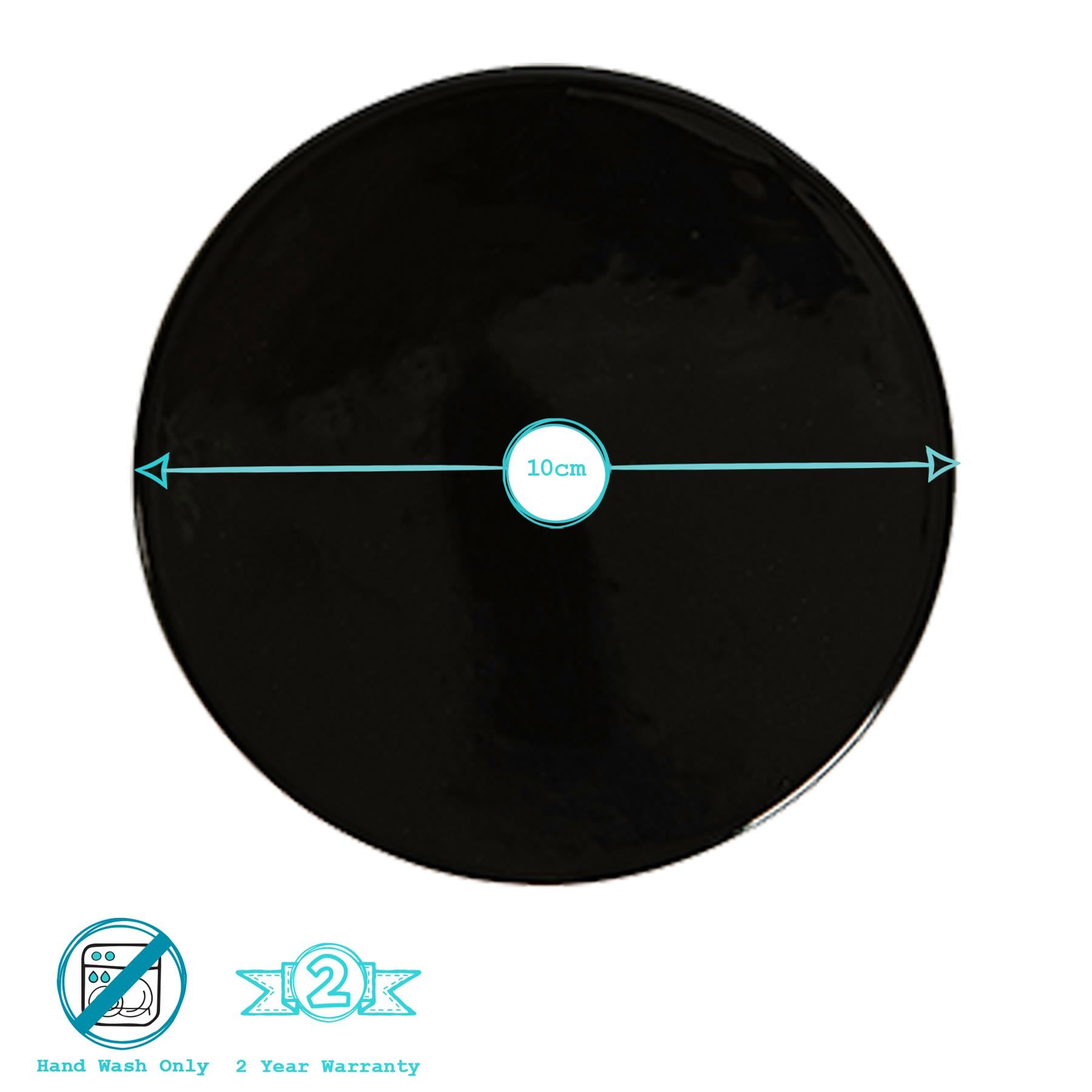 Metallic Drinks Coaster - 10cm - Black