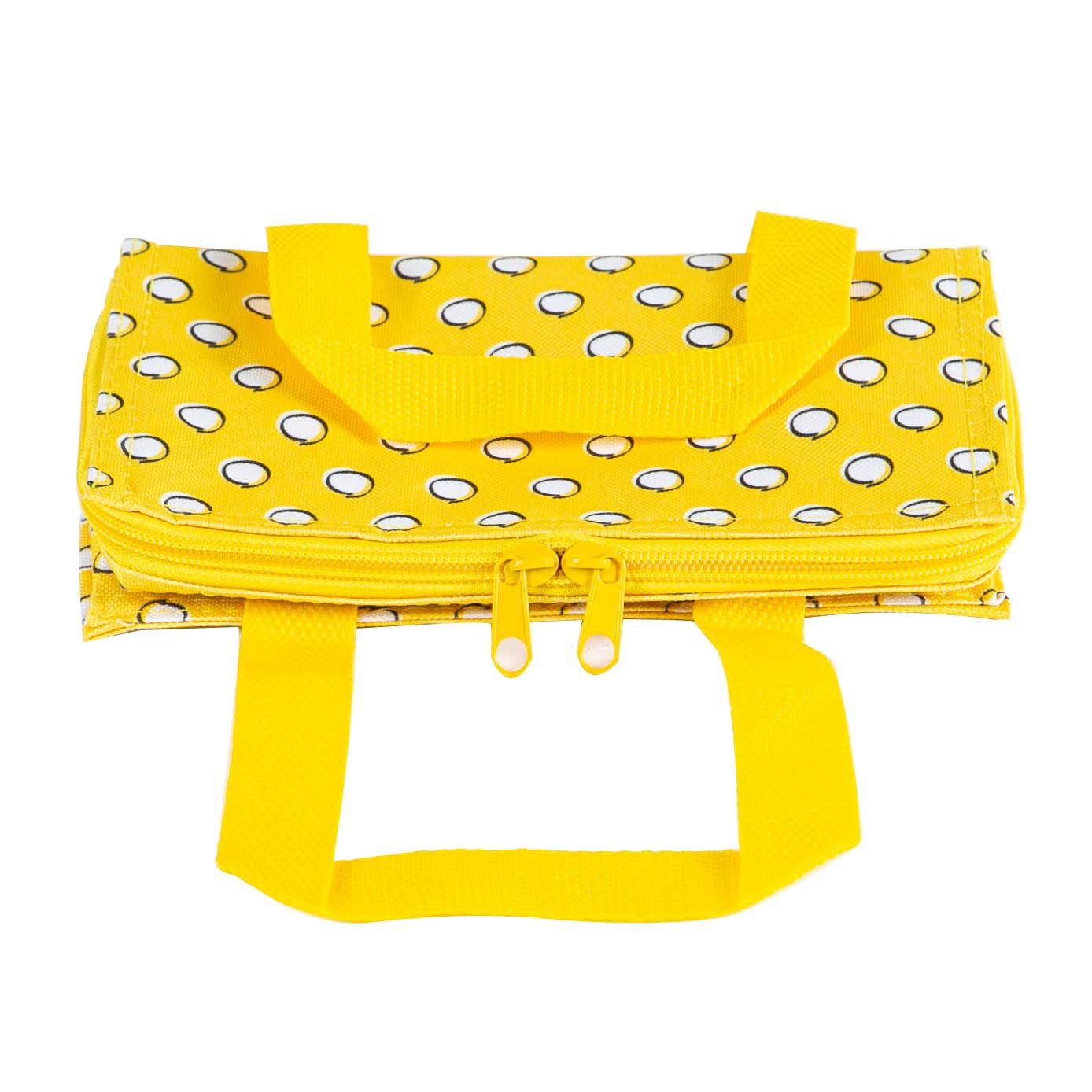 Insulated Lunch Bag - Mustard Polka