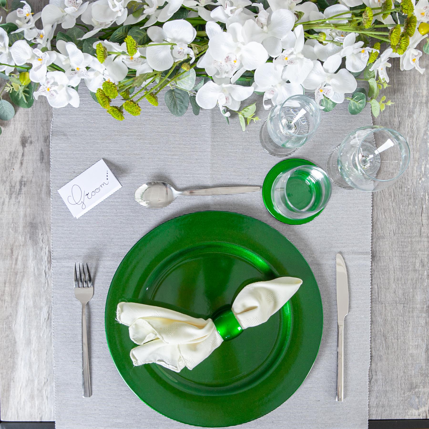 Metallic Charger Plate - 33cm - Green