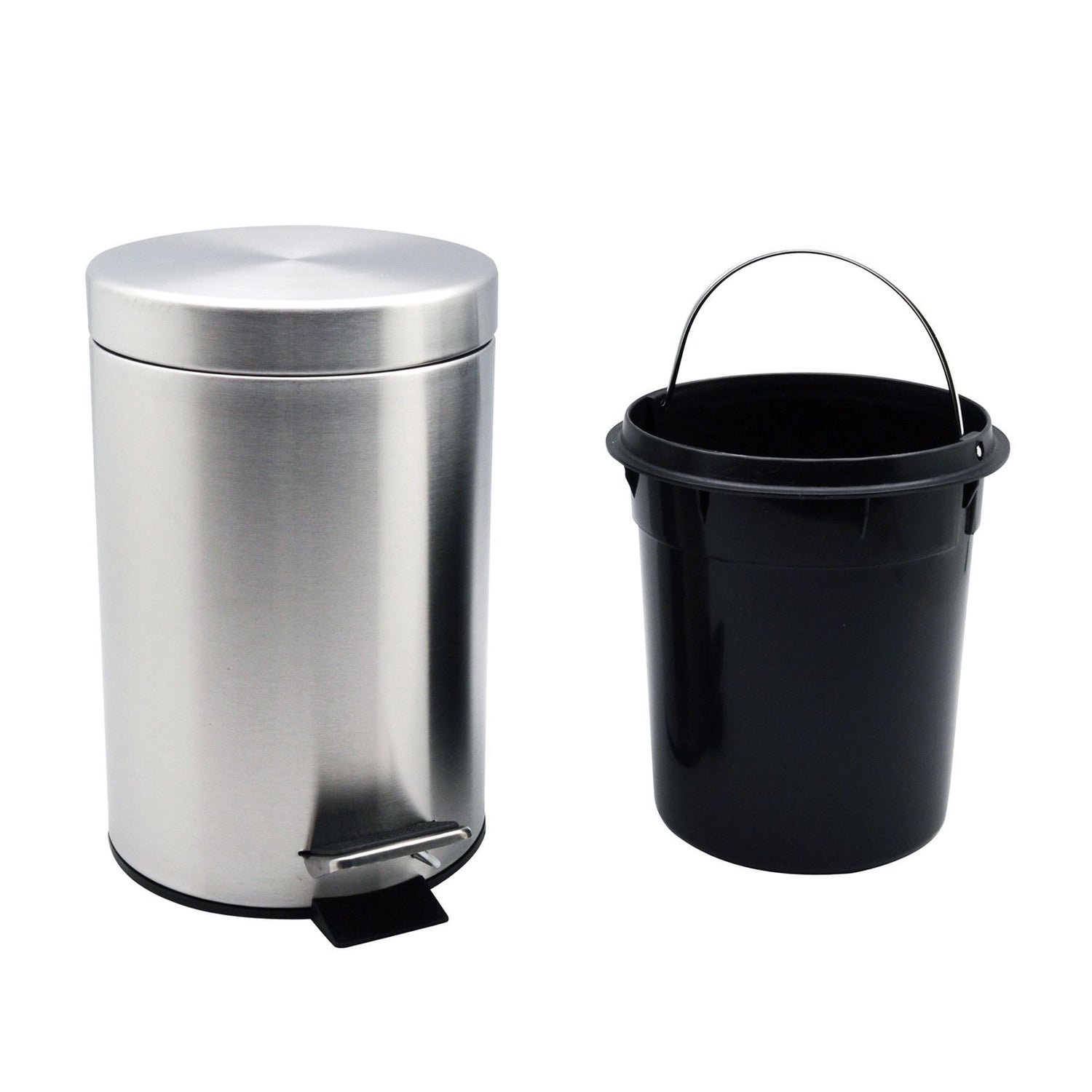 Harbour Housewares Bathroom Pedal Bin With Inner Bucket - Matte - 3L