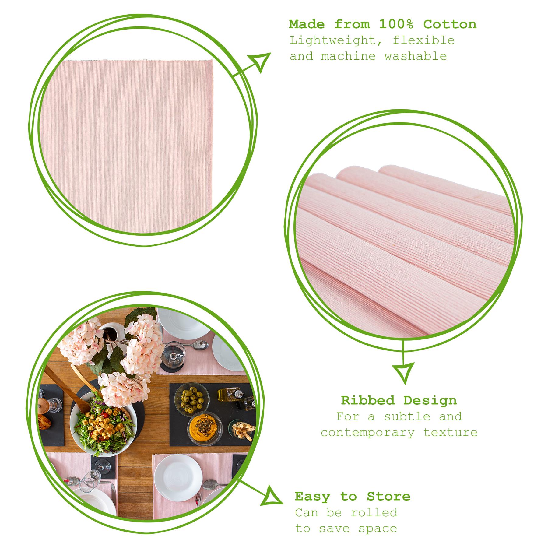 Ribbed Cotton Placemat - Baby Pink
