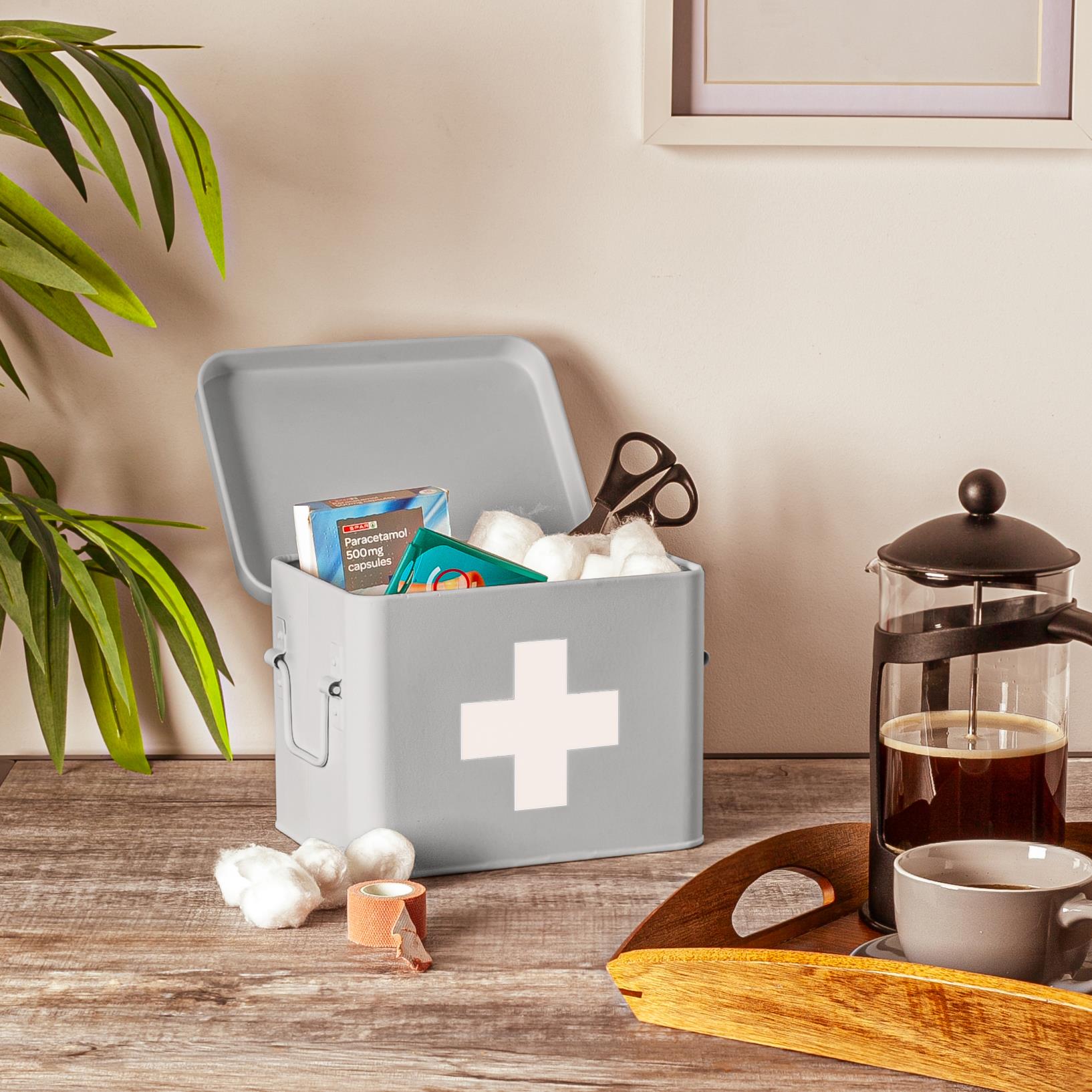 Harbour Housewares Vintage First Aid Storage Canister - Grey