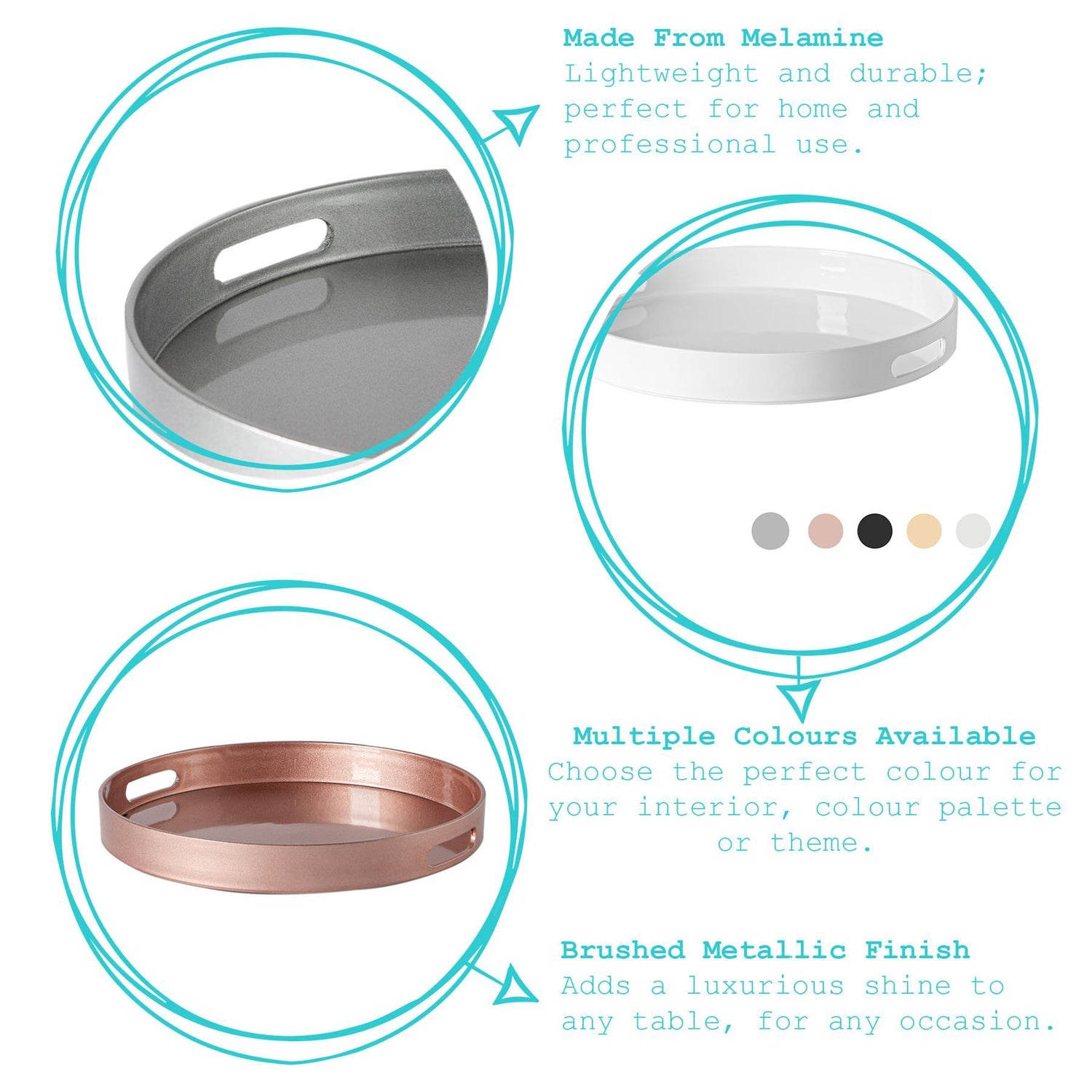 Round Serving Tray - Centre Piece - 33cm - Rose Gold
