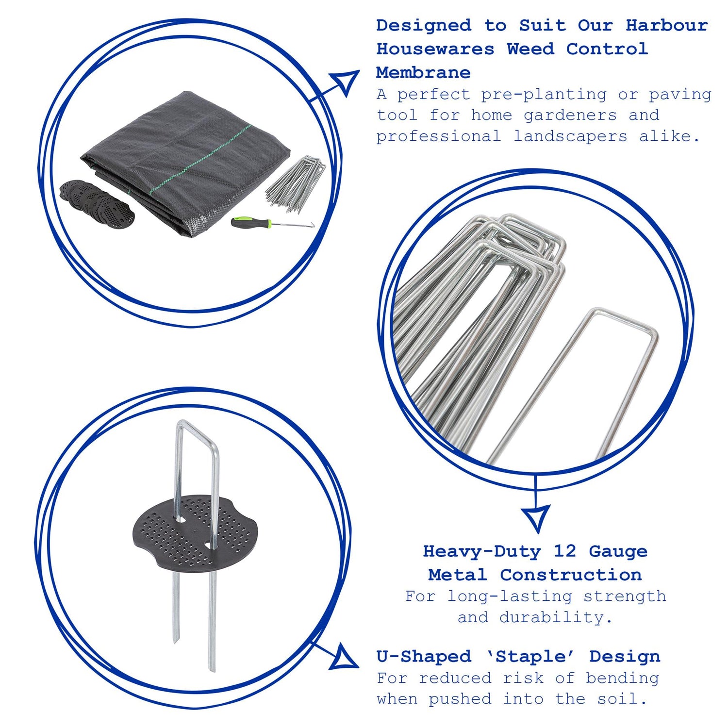 15cm Weed Membrane Pegs - Pack of 20