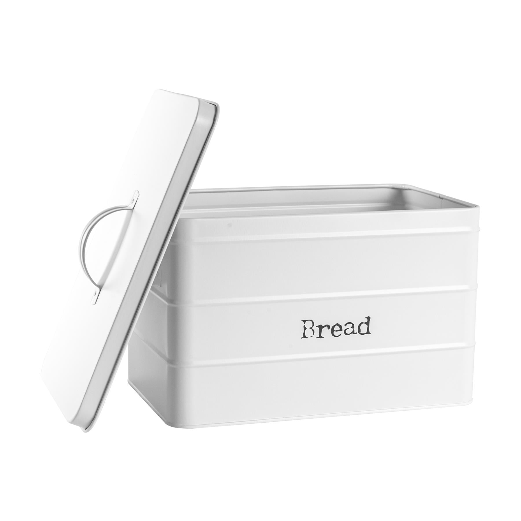 Harbour Housewares Vintage Bread Bin Storage Canister - Matte White