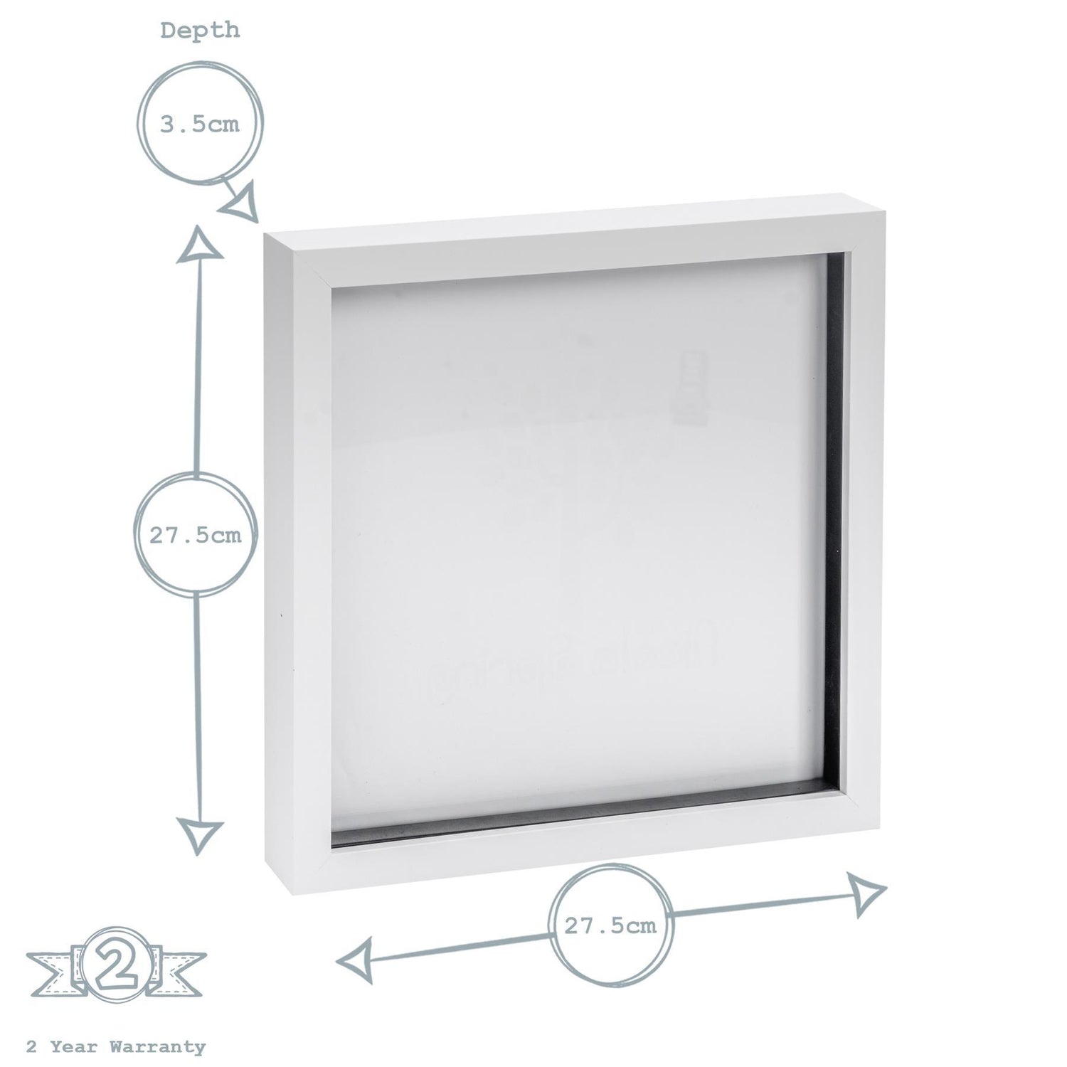 Nicola Spring Box Photo Frame - 10x10" - White