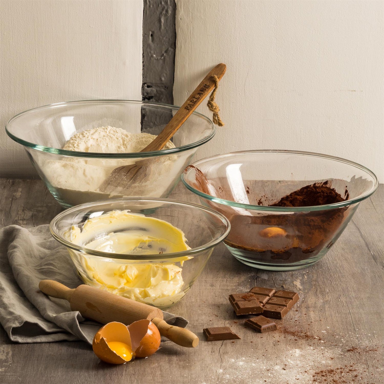 Bormioli Rocco Mr Chef Glass Nesting Mixing Bowl - 1.5L