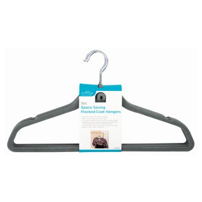 Grey Velvet Coat Hangers - Pack of 5