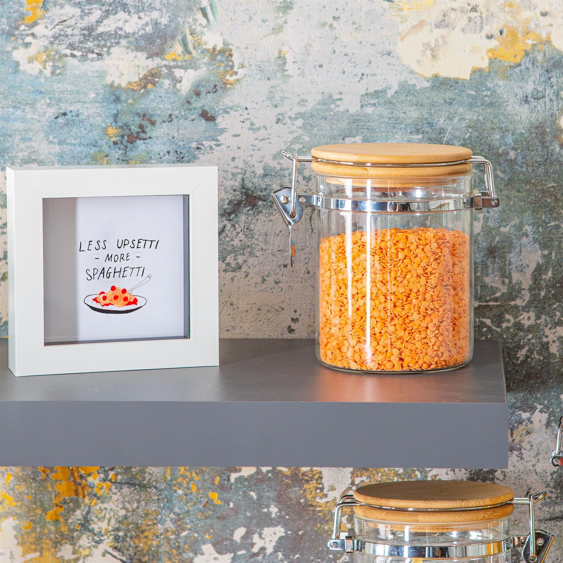 Glass Storage Jar with Wooden Clip Lid - 720ml