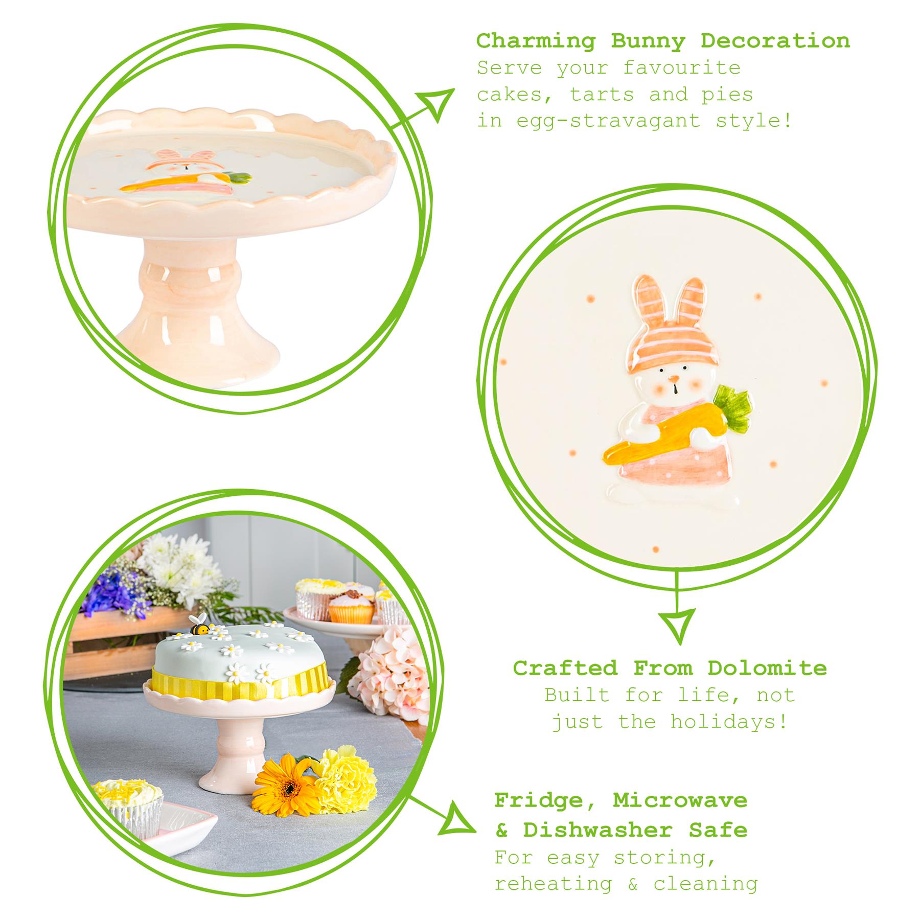 Easter Bunny Cake Stand - 18cm - White