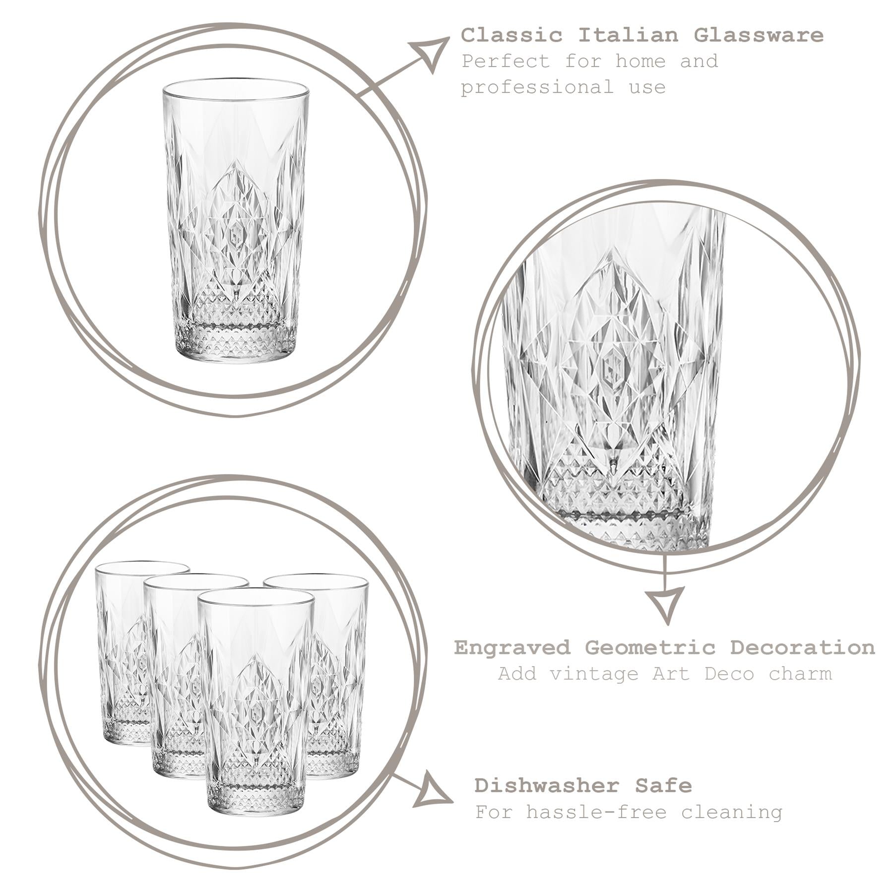 Bartender Stone Highball Glass - 490ml
